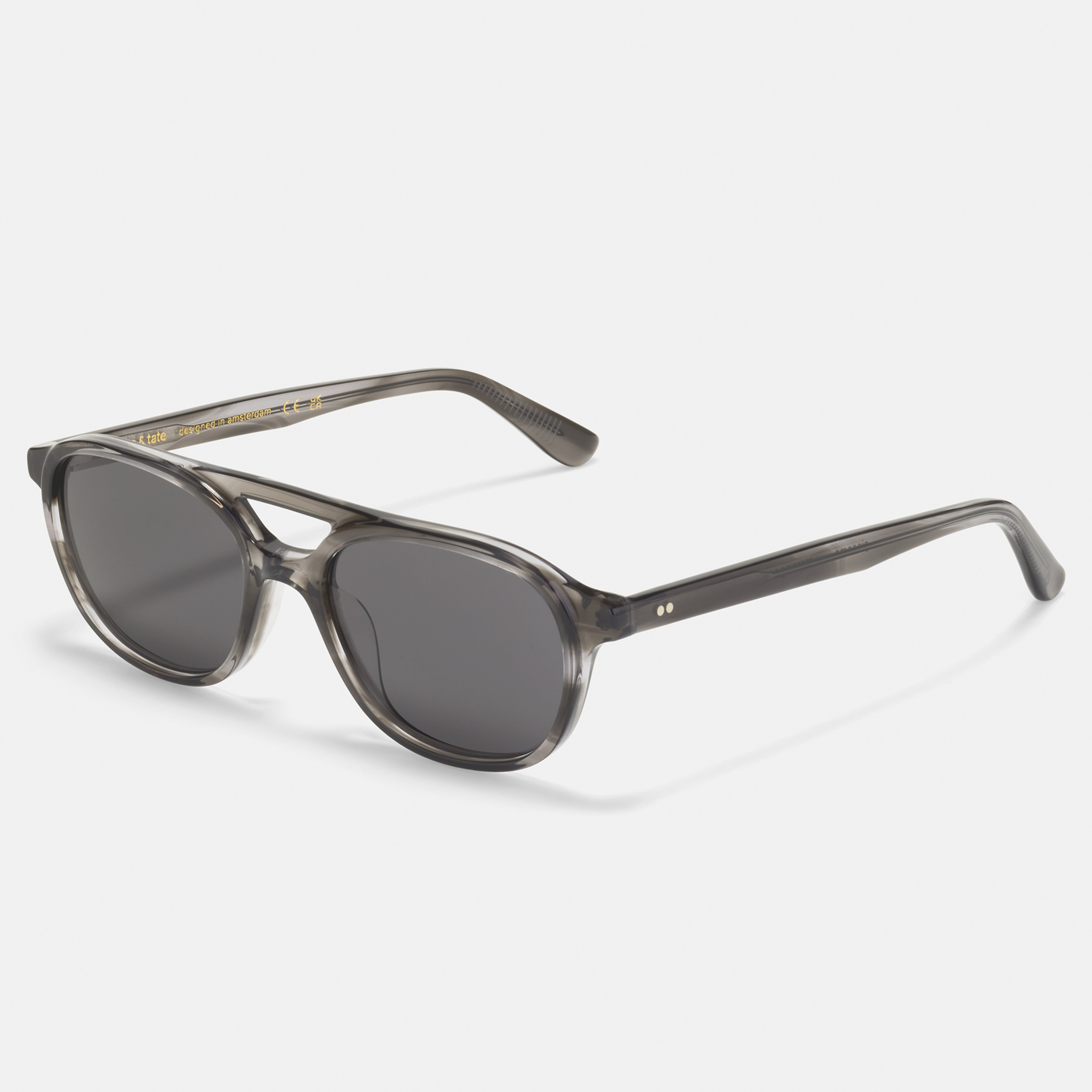 Ace & Tate Sonnenbrillen | Rund Acetat in Transparent, Grau