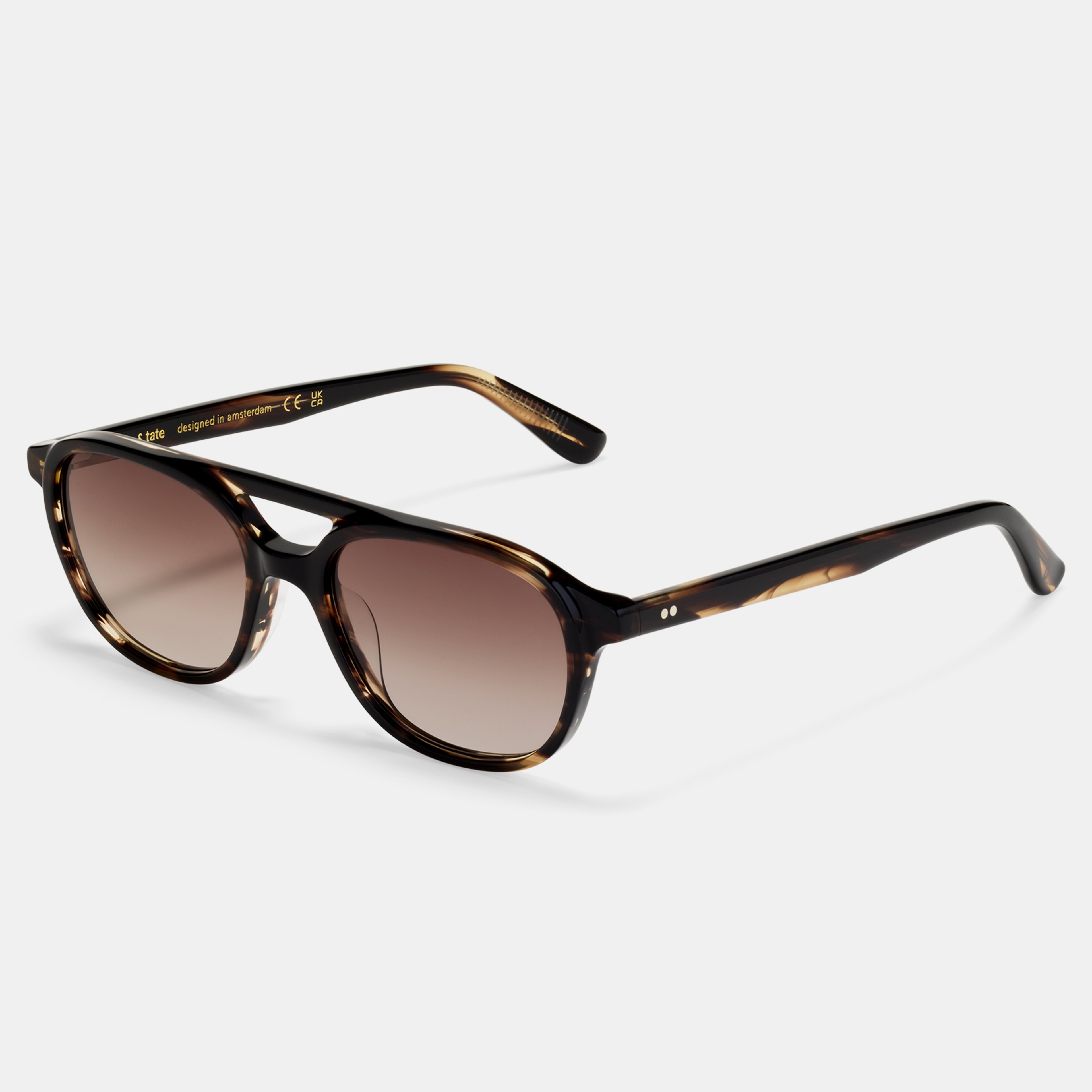 Ace & Tate Sonnenbrillen | Rund Acetat in Braun, Orange
