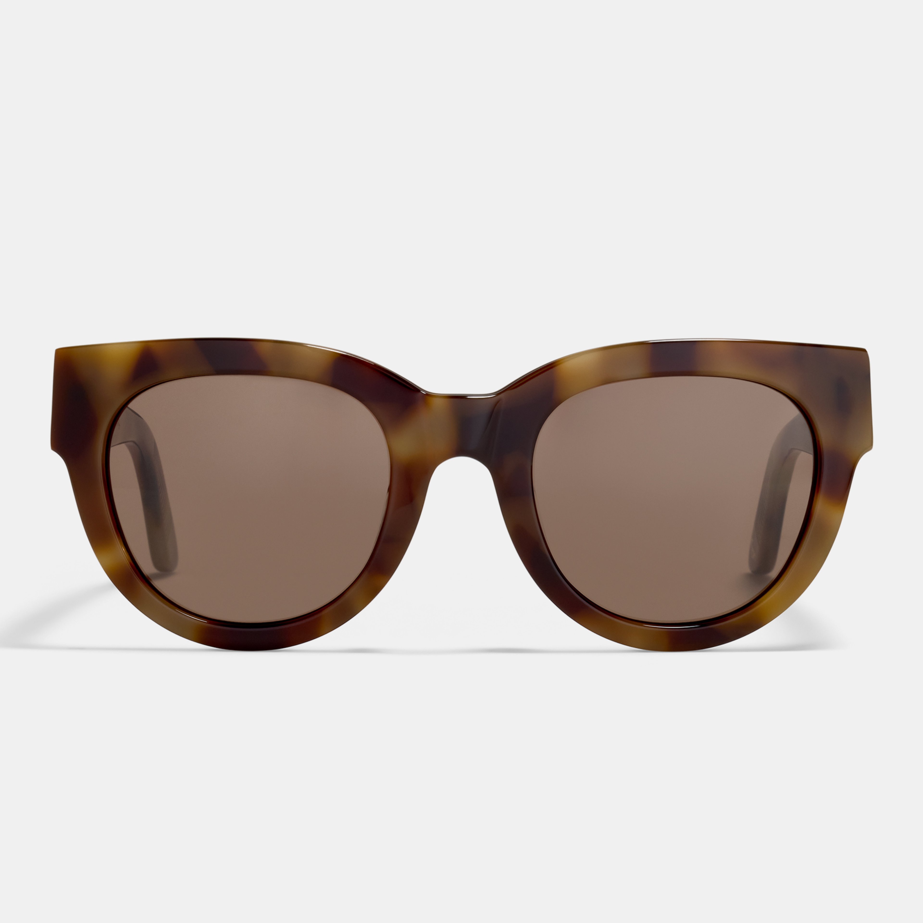 Ace & Tate Sunglasses | Round Acetate in Brown, Yellow