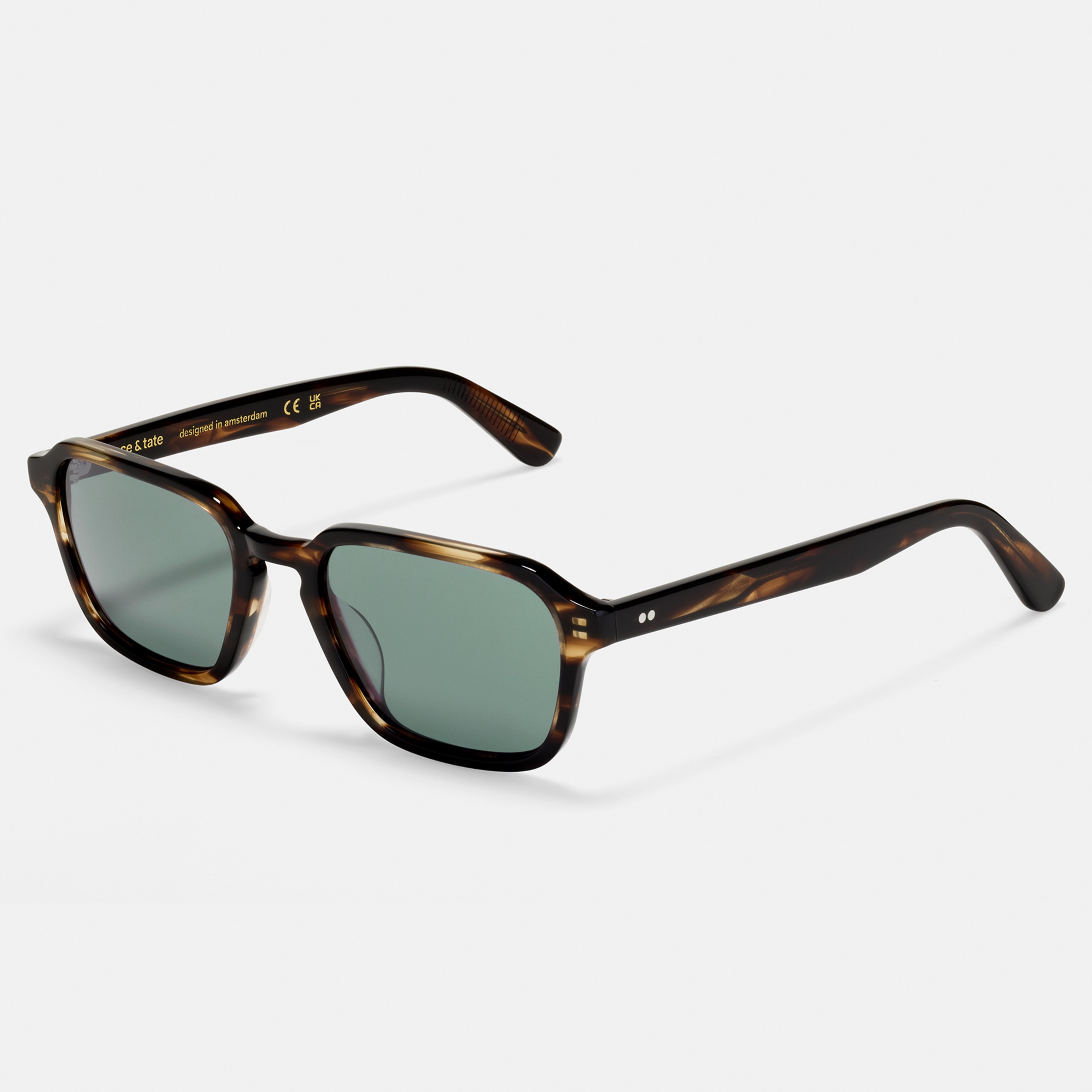 Ace & Tate Sonnenbrillen | Hexagonal Acetat in Braun, Orange