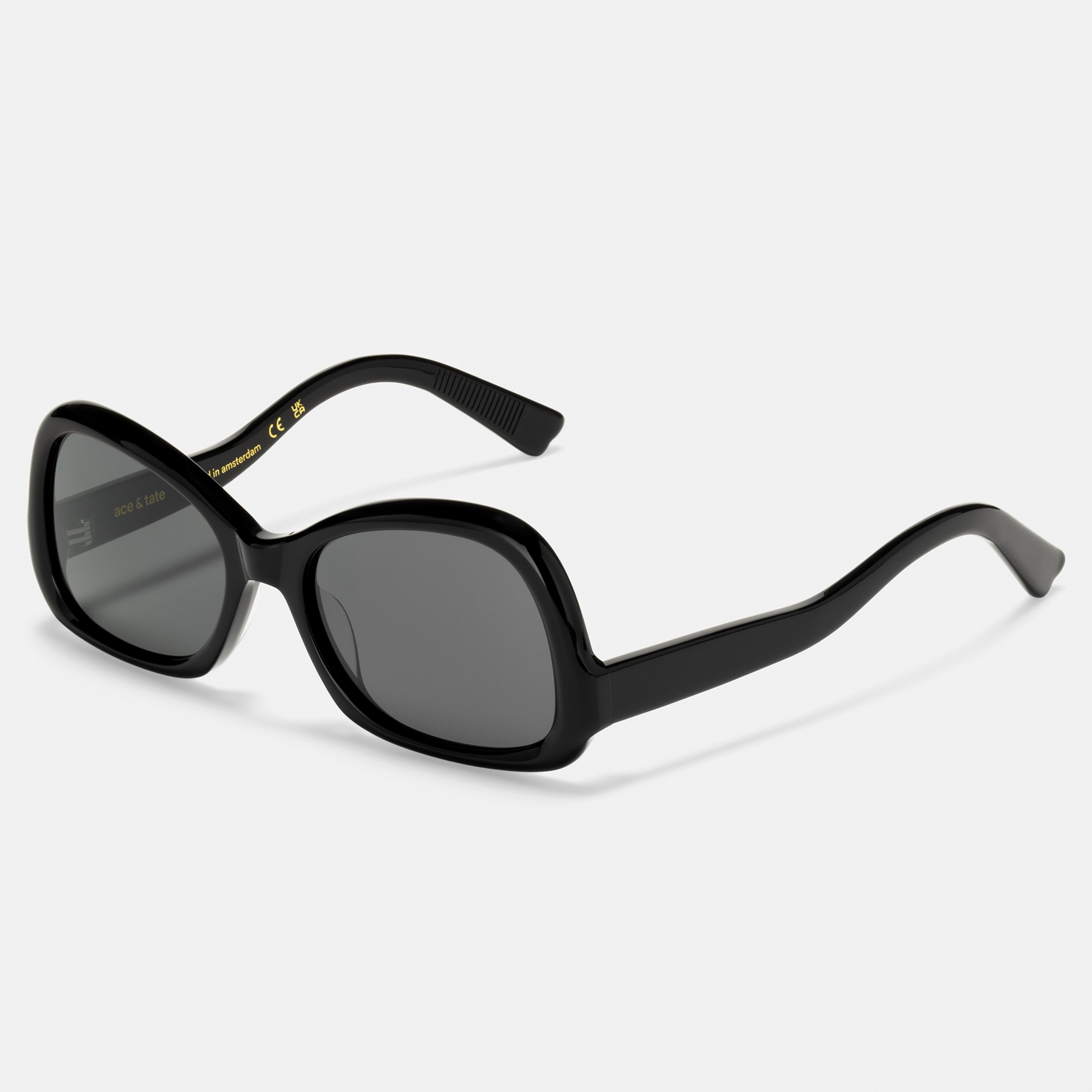 Ace & Tate Sunglasses | Hexagonal Acetate in Black