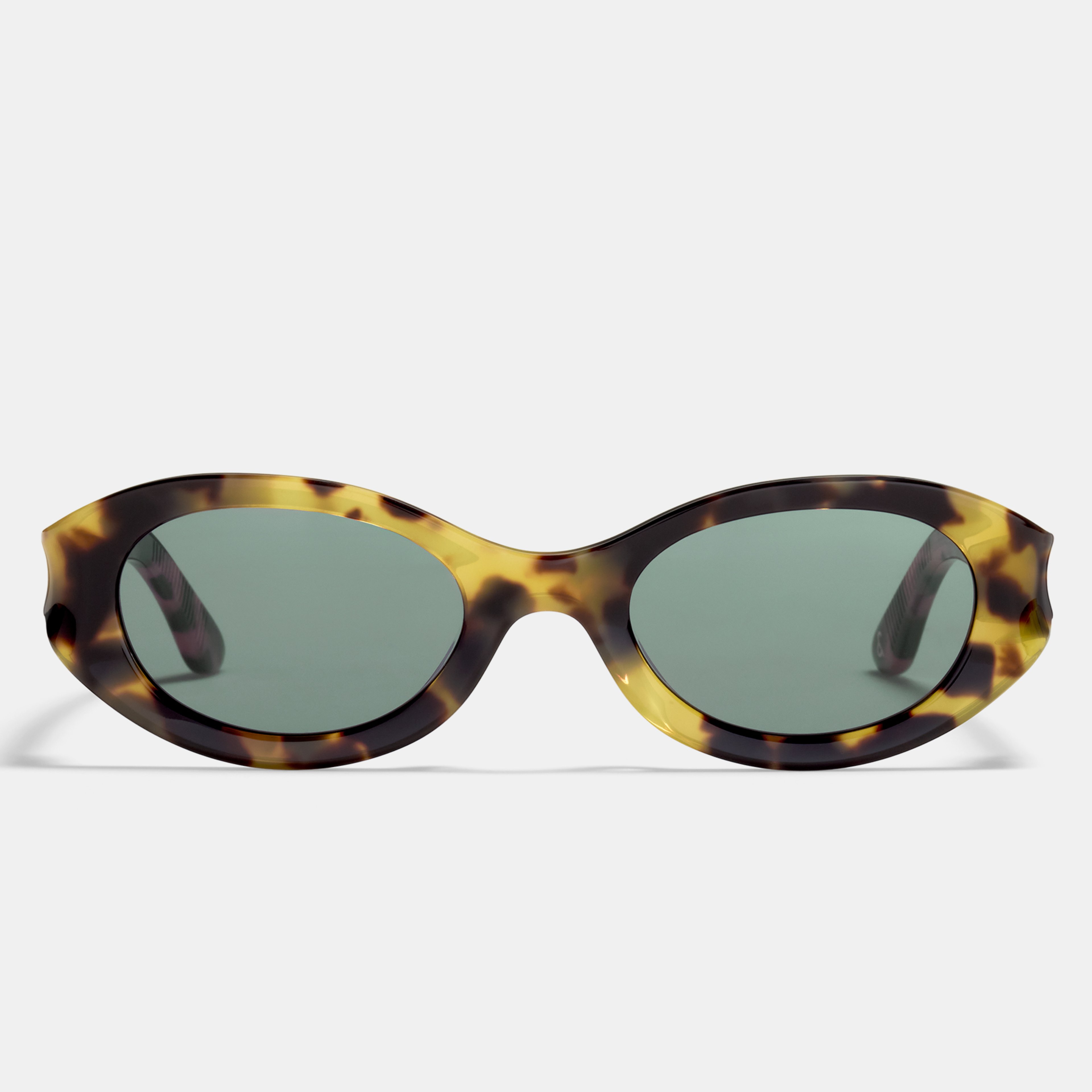 Ace & Tate Zonnebrillen | Oval Acetaat in Zwart, Geel