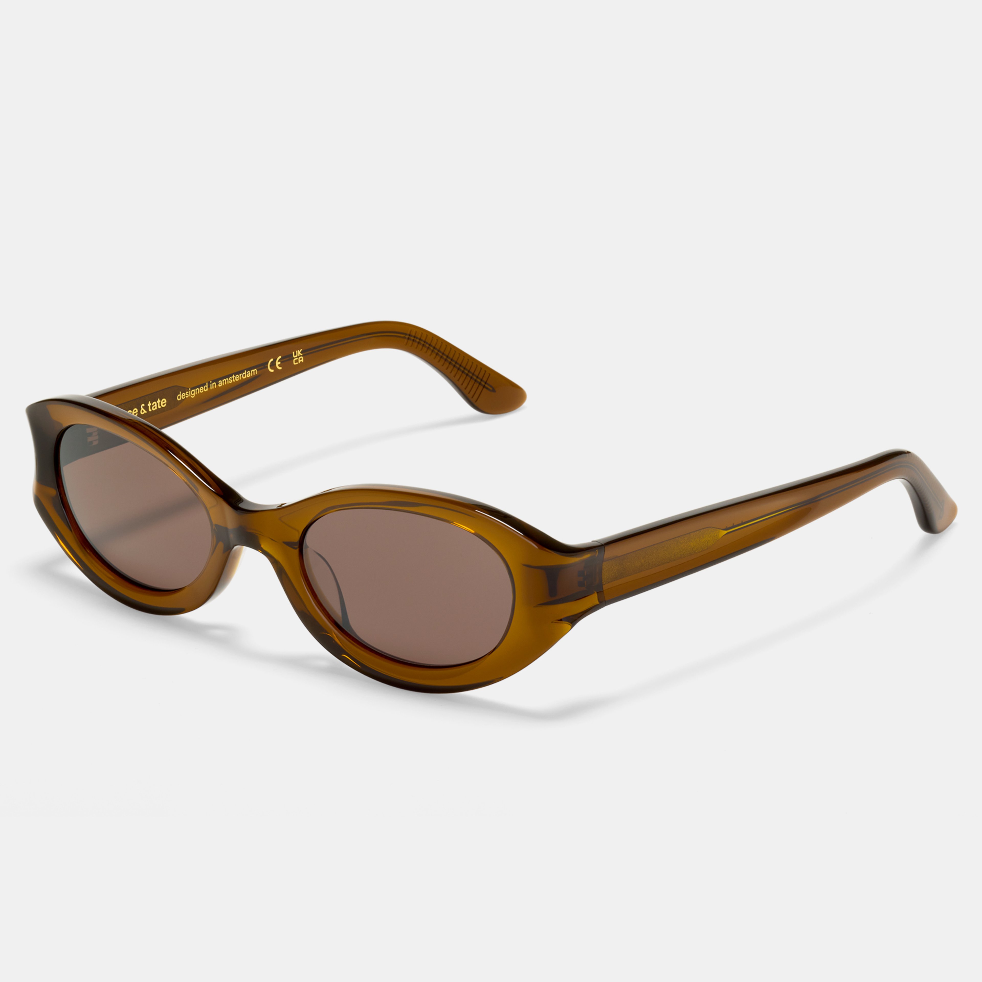 Ace & Tate Zonnebrillen | Oval Acetaat in Bruin
