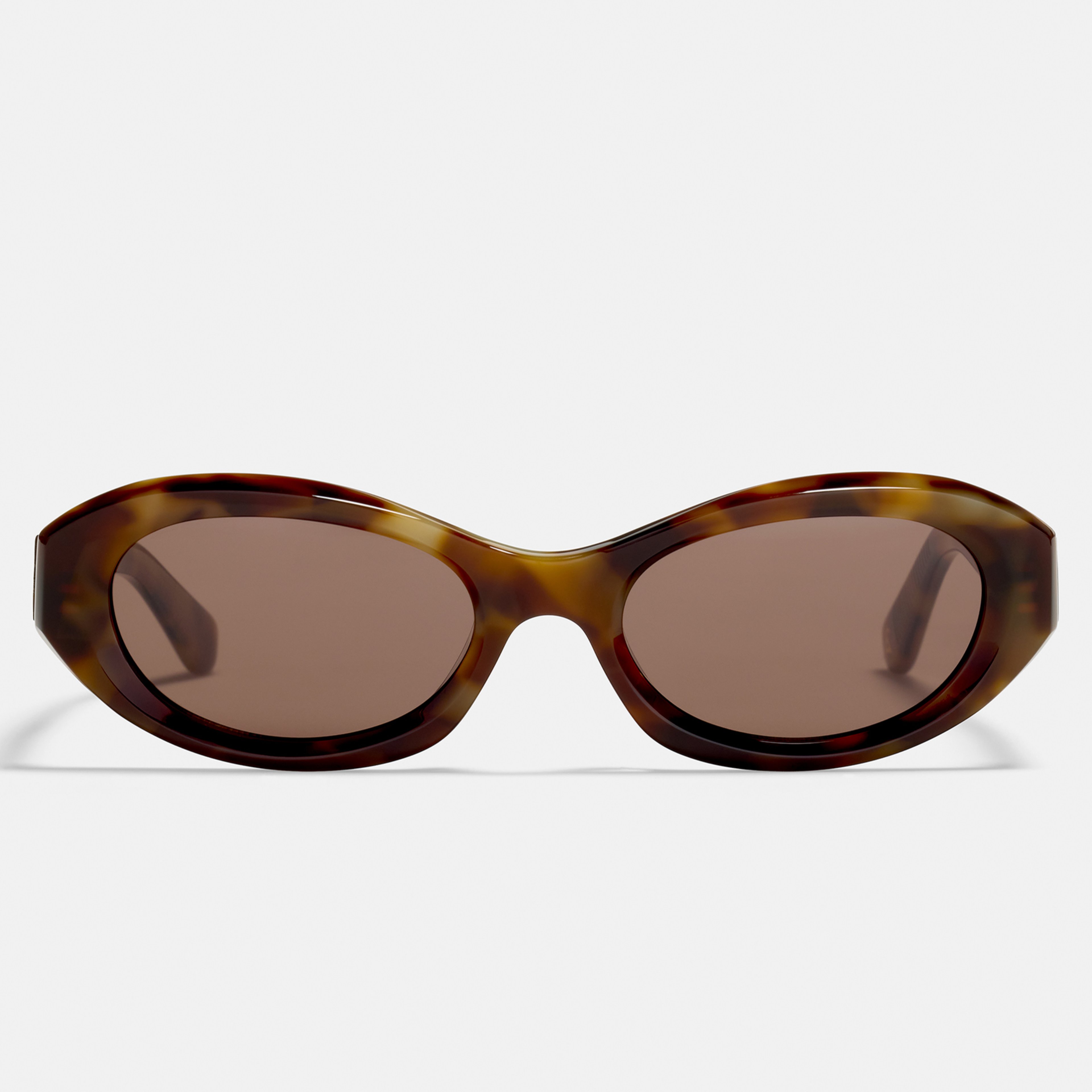 Ace & Tate Sunglasses | Oval Acetate in Brown, Yellow