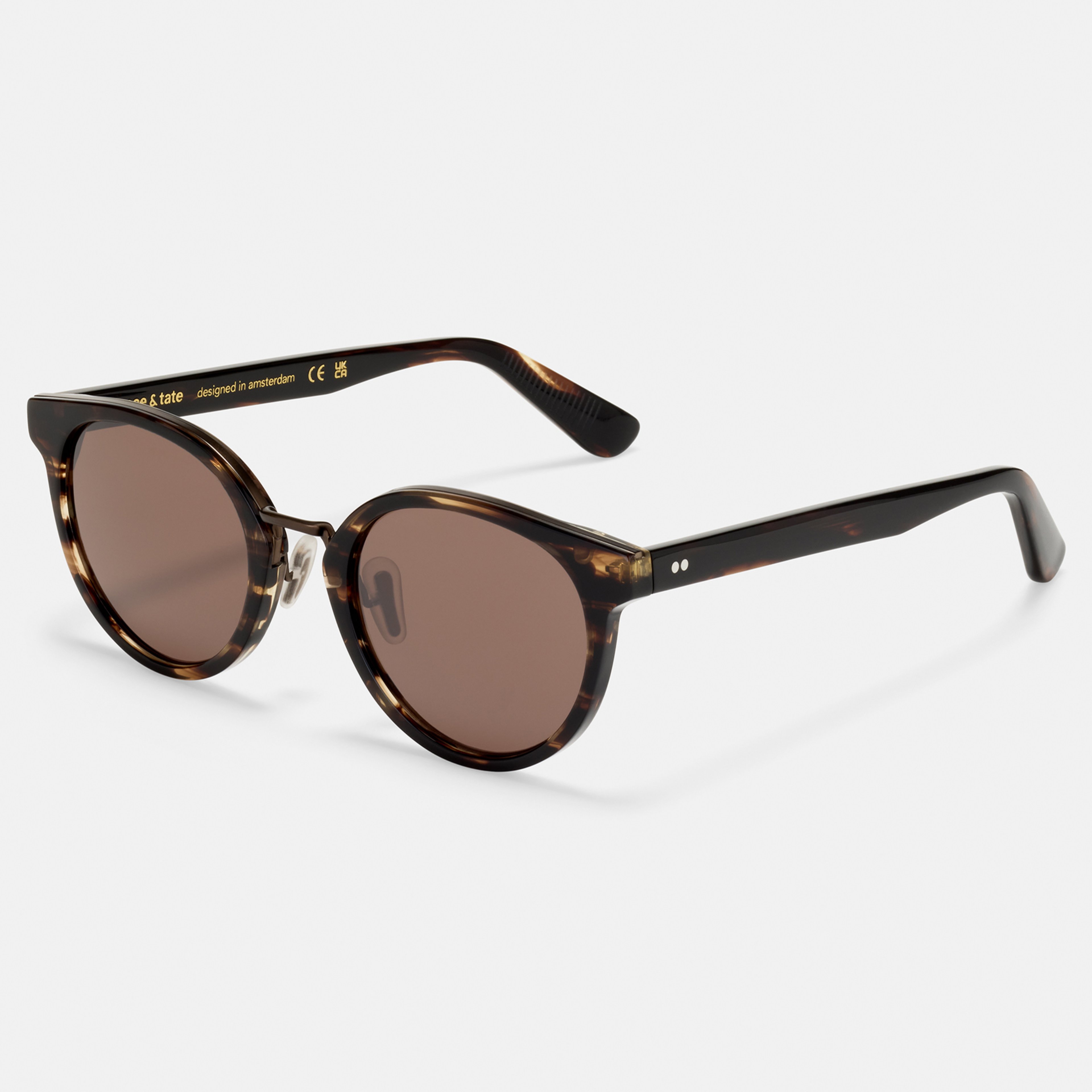 Ace & Tate Sonnenbrillen | Rund Acetat in Braun, Orange