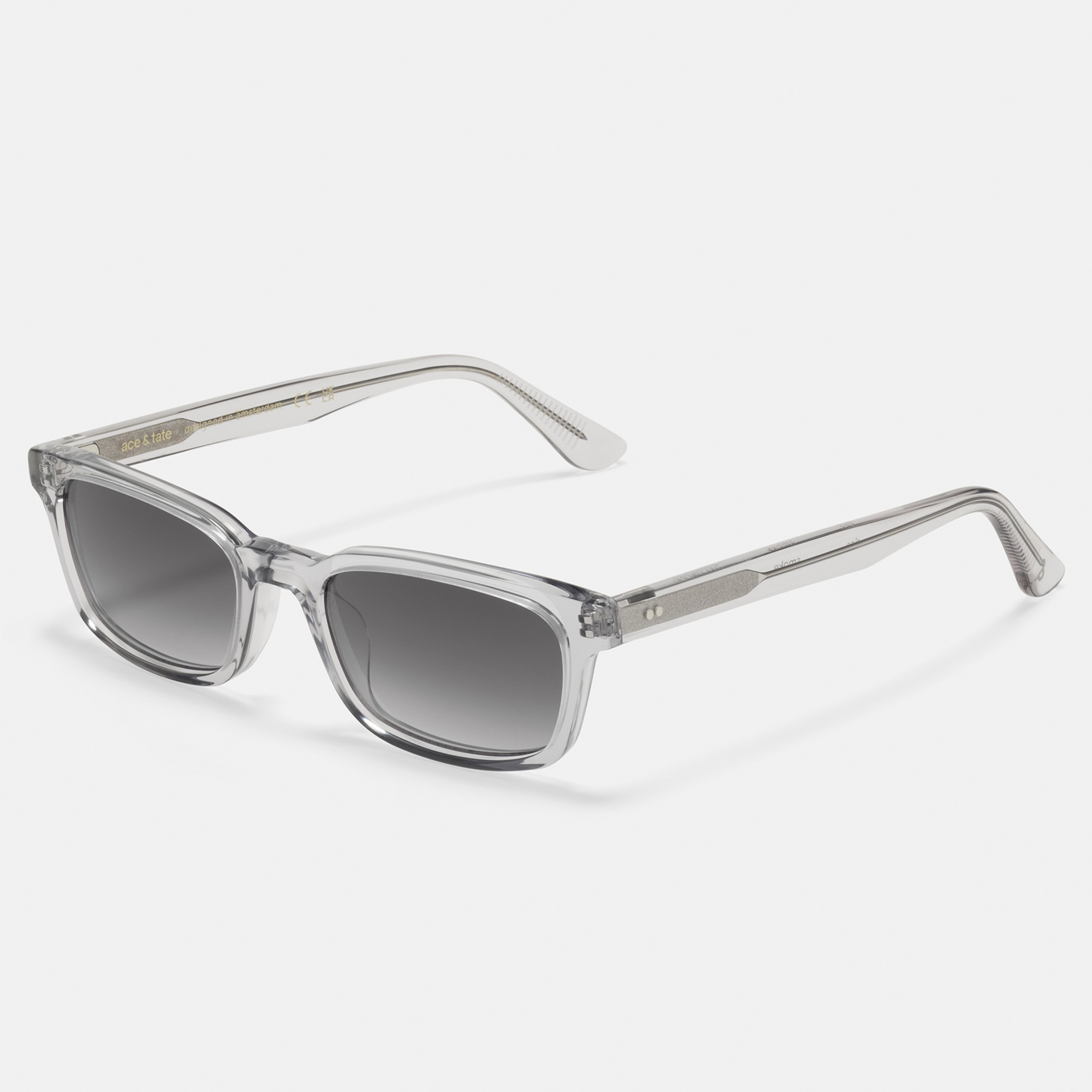 Ace & Tate Sunglasses | Square Acetate in Clear, Grey
