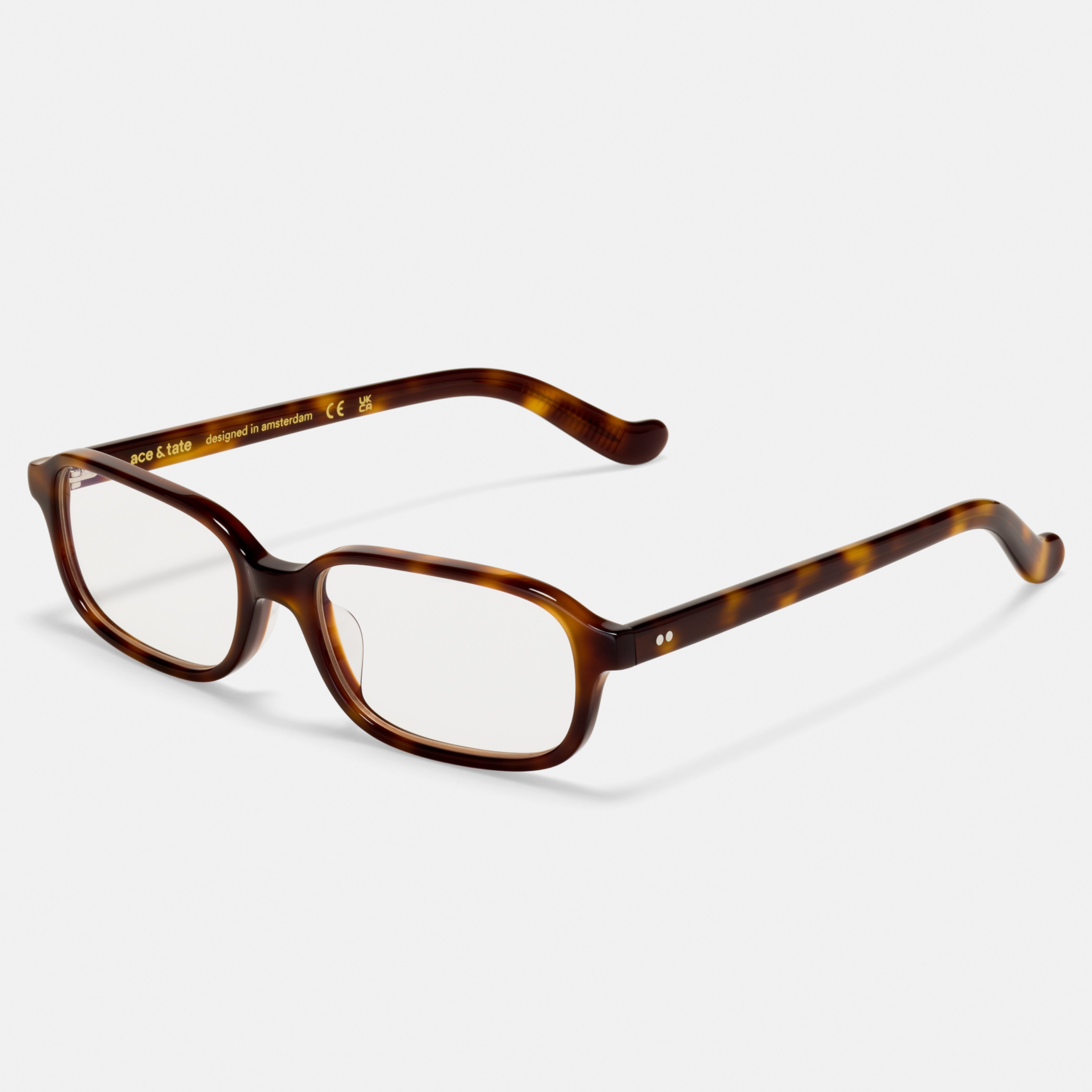Ace & Tate Glasses | Rectangle Acetate in Black, Brown