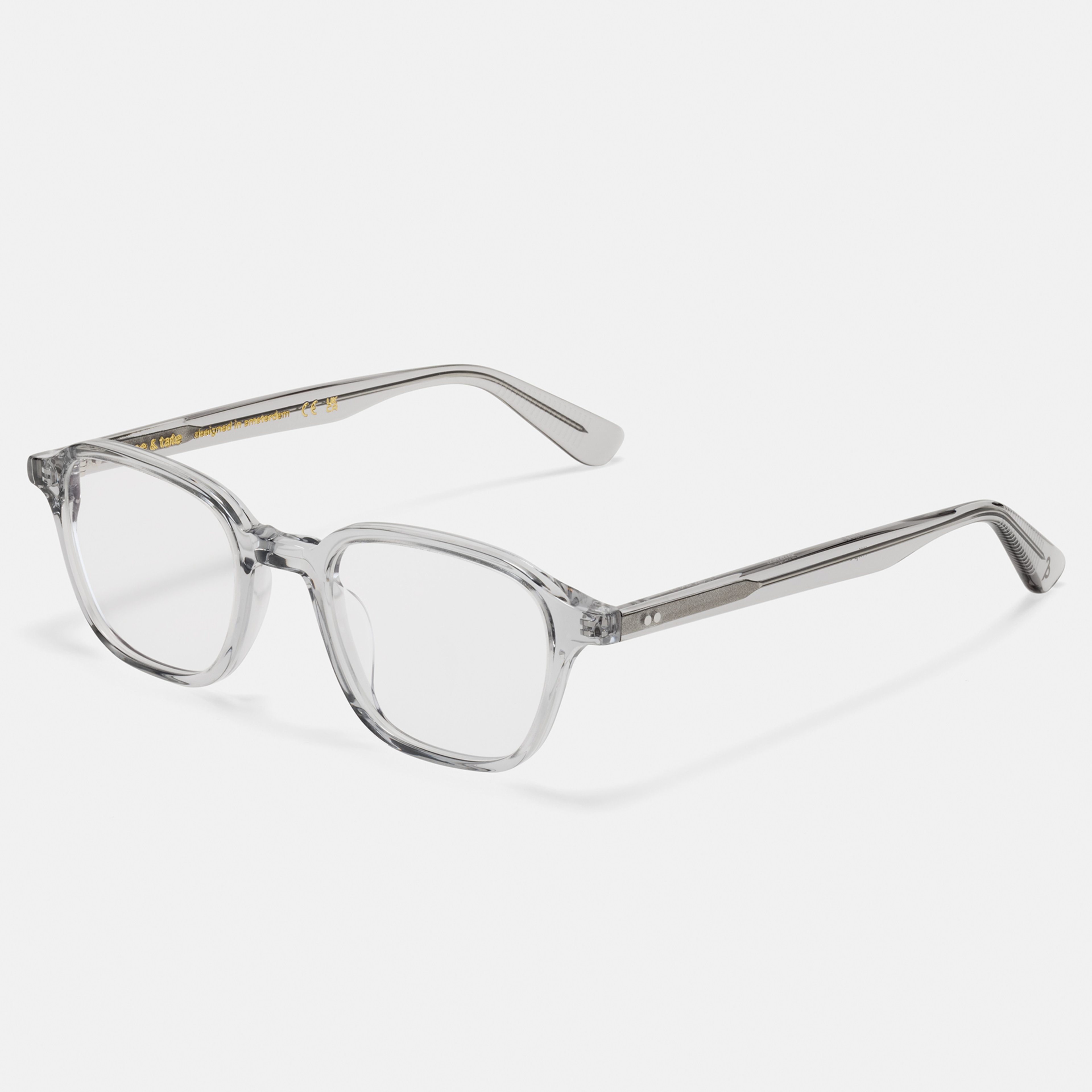 Ace & Tate Brillen | Vierkant Acetaat in Doorzichtig, Grijs