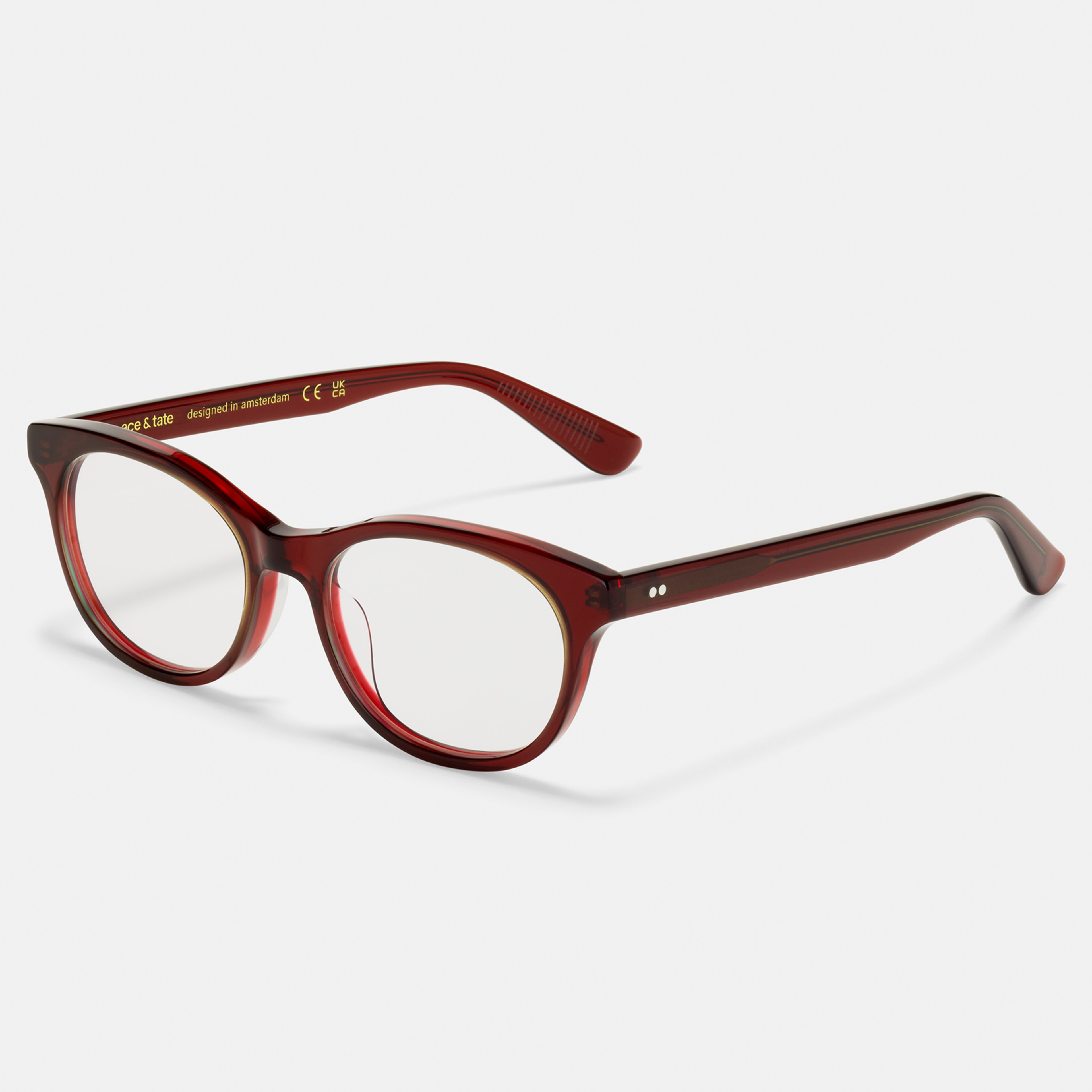 Ace & Tate Brillen | Rond Acetaat in Rood