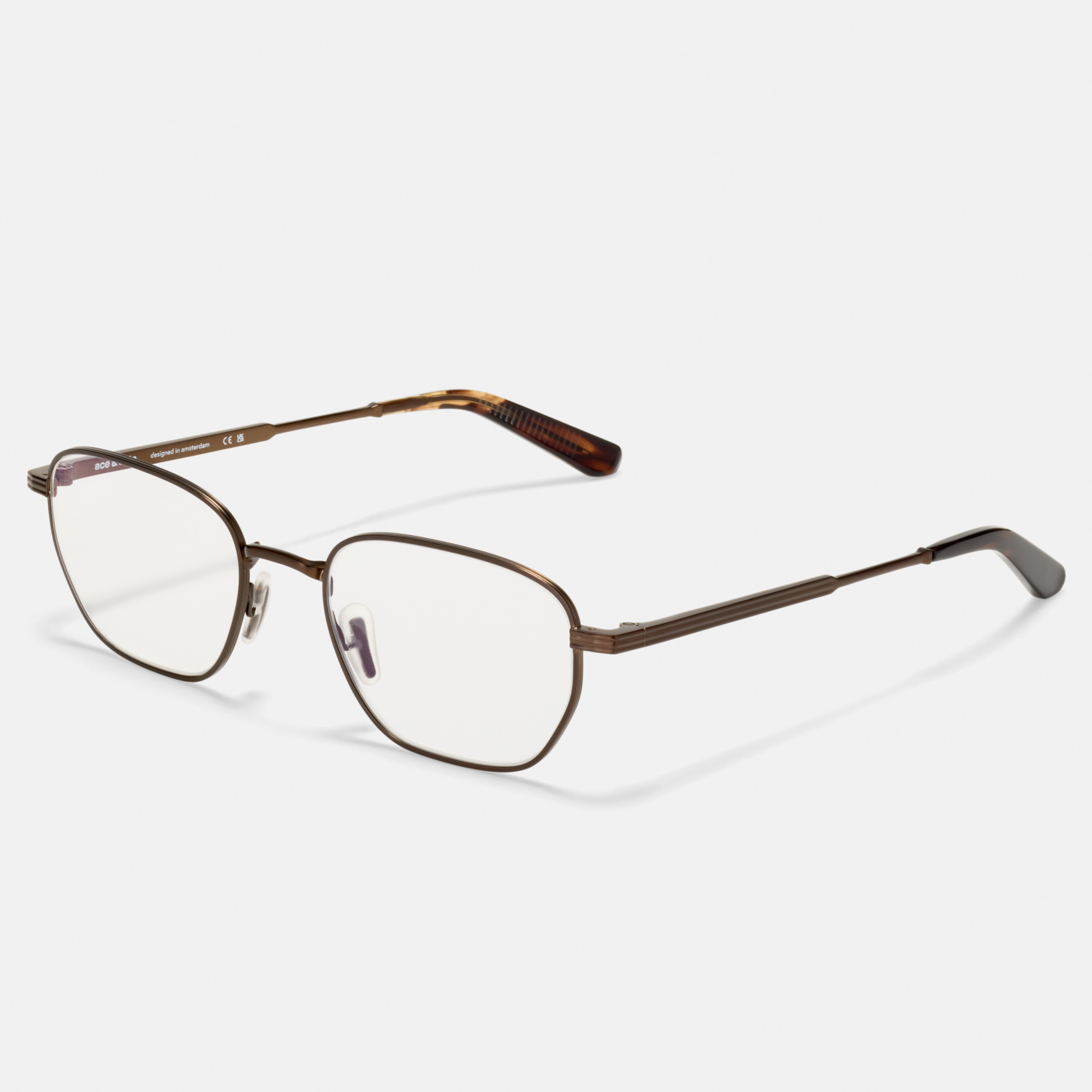 Ace & Tate Brillen | Hexagonal Metaal in Bruin