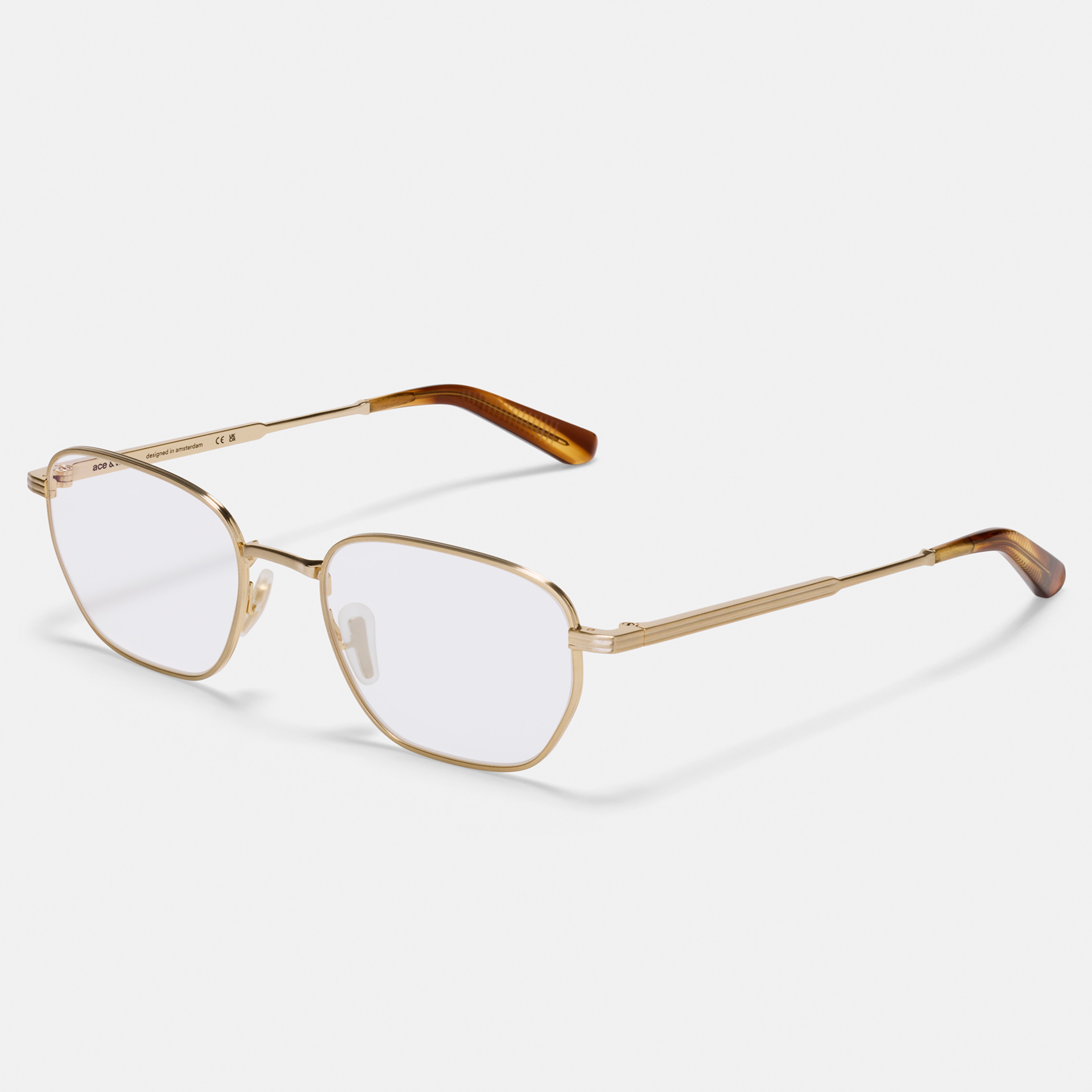 Ace & Tate Brillen | Hexagonal Metaal in Goud