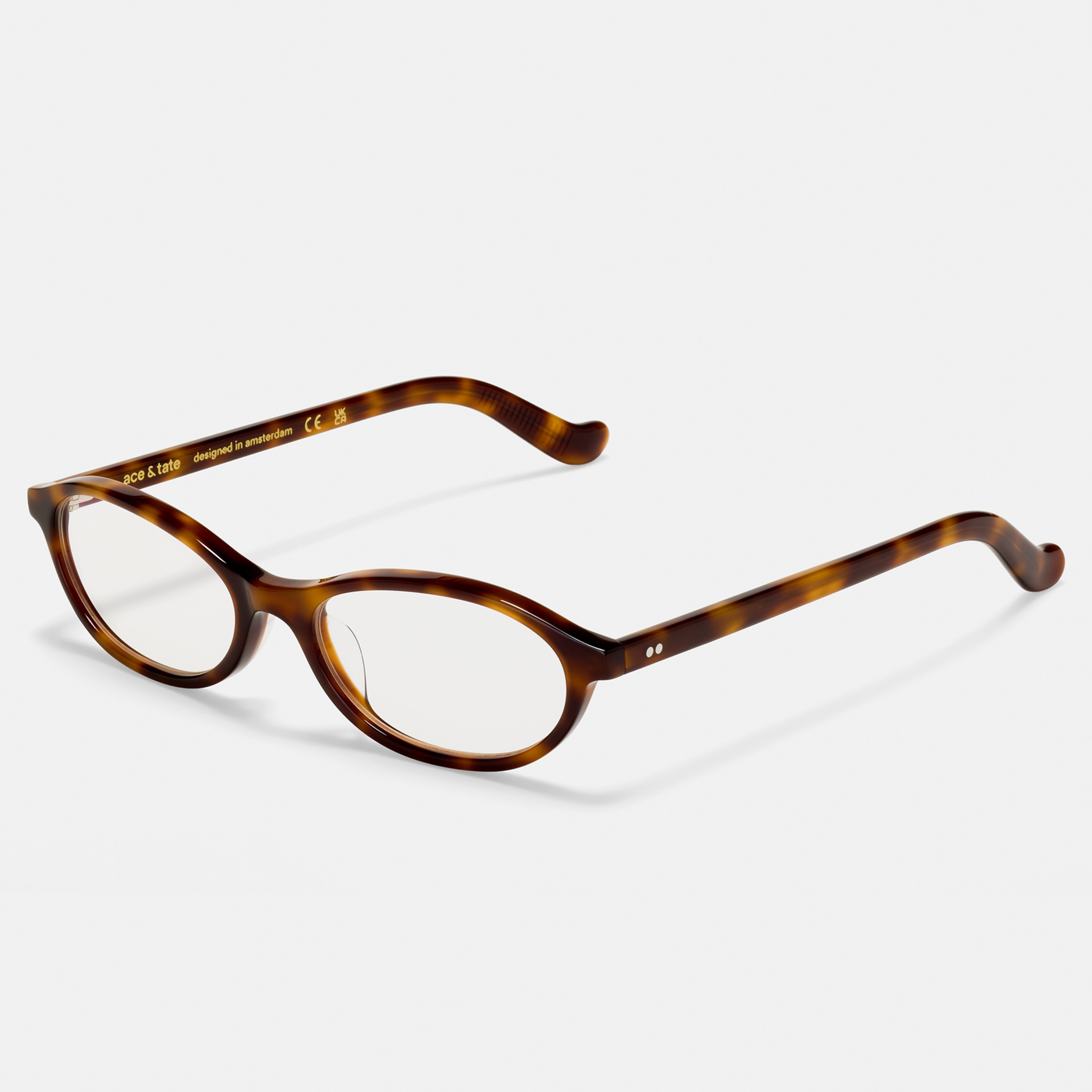 Ace & Tate Glasses | Oval Acetate in Black, Brown