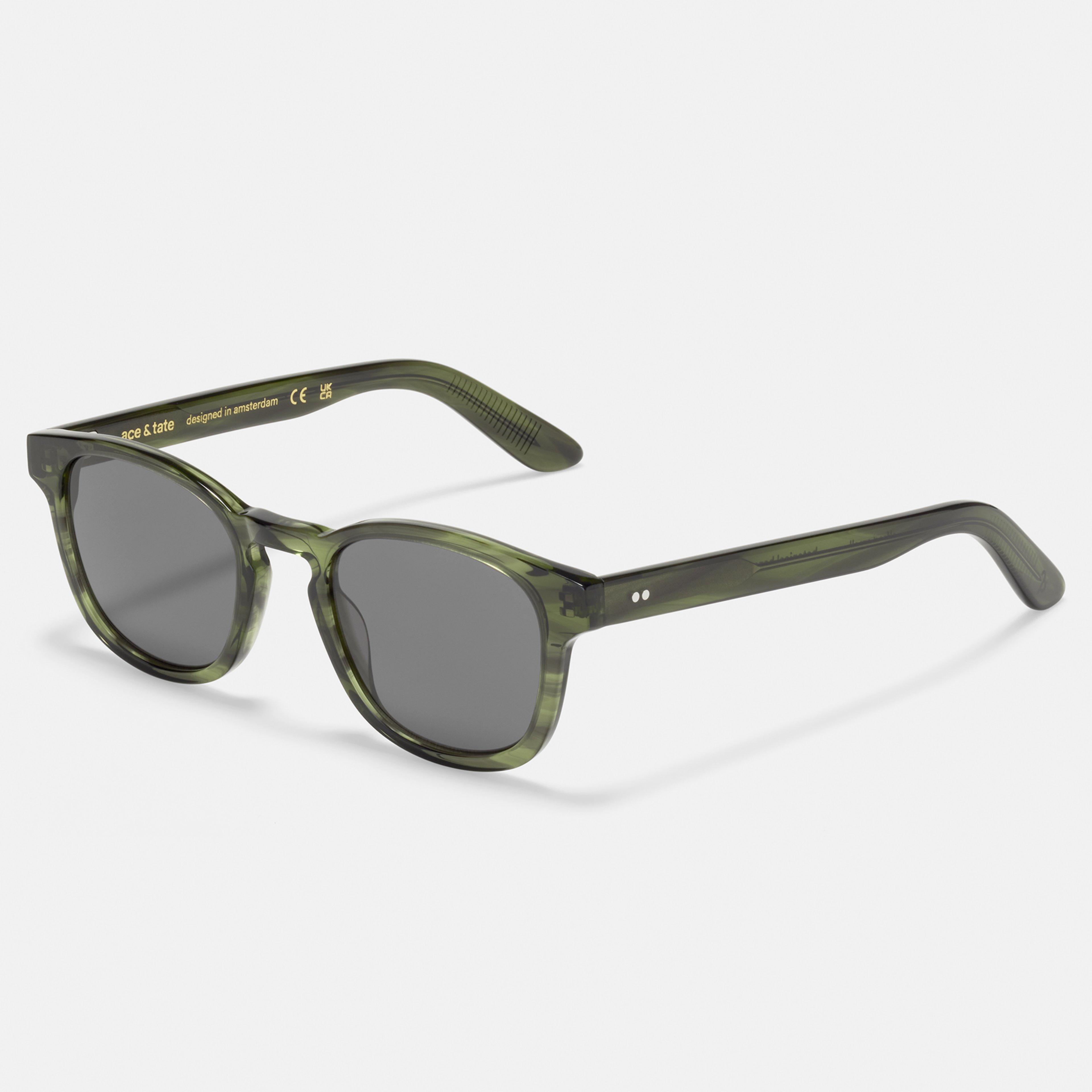 Ace & Tate Sunglasses | Square Acetate in Green