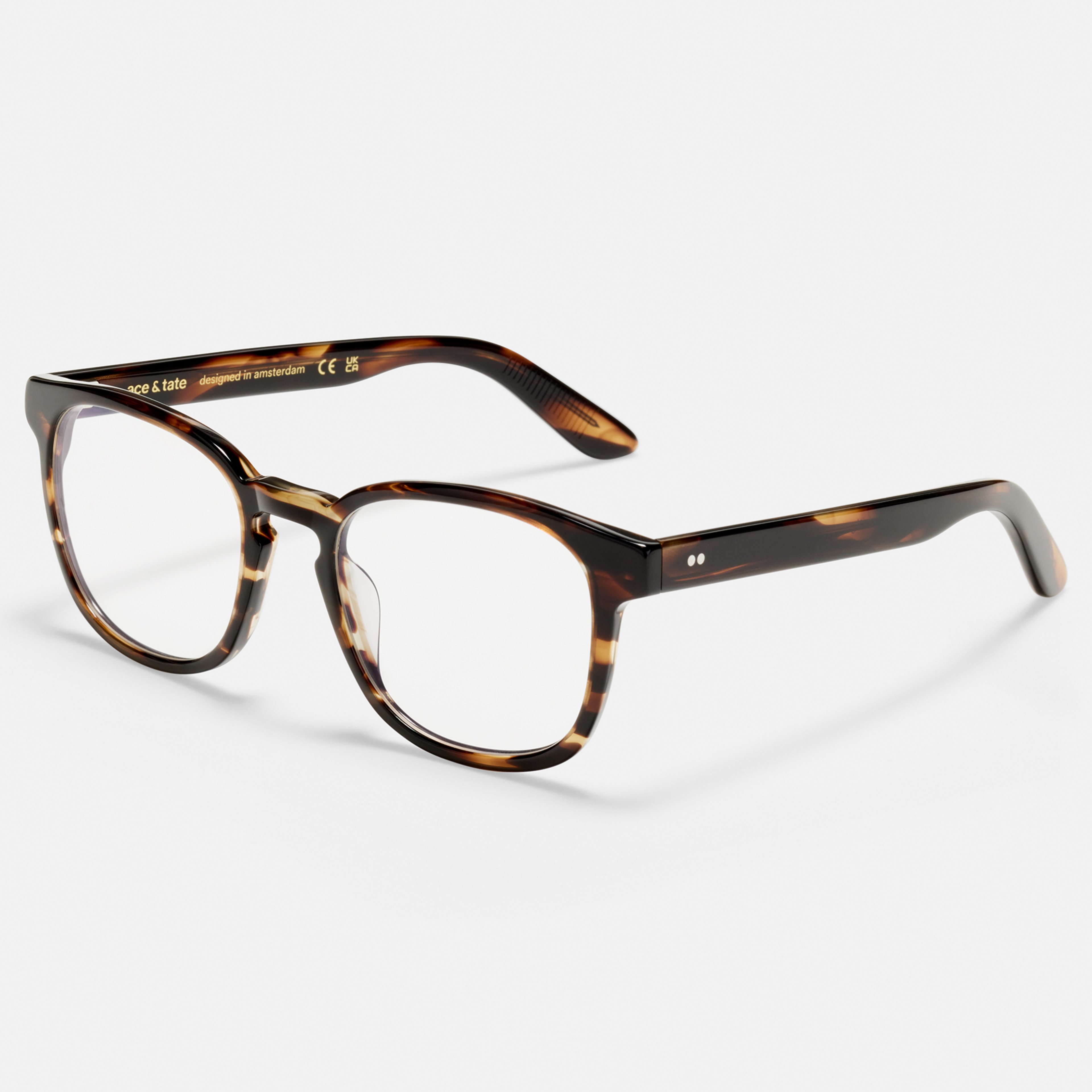 Ace & Tate Glasses | Square Acetate in Black, Brown, multicolor, Orange, Yellow