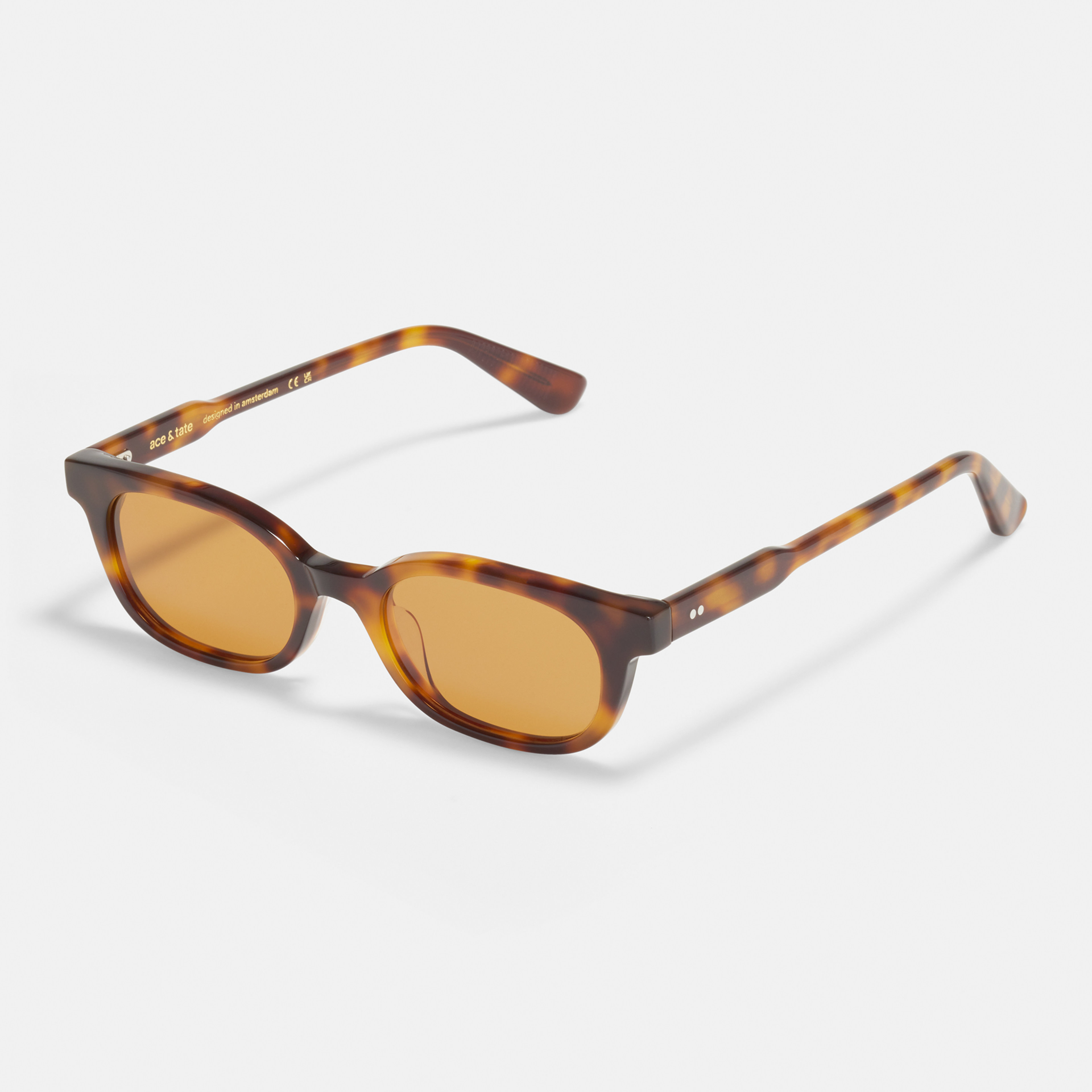 Ace & Tate Gafas de sol | Redonda Acetato in Negro, Marrón