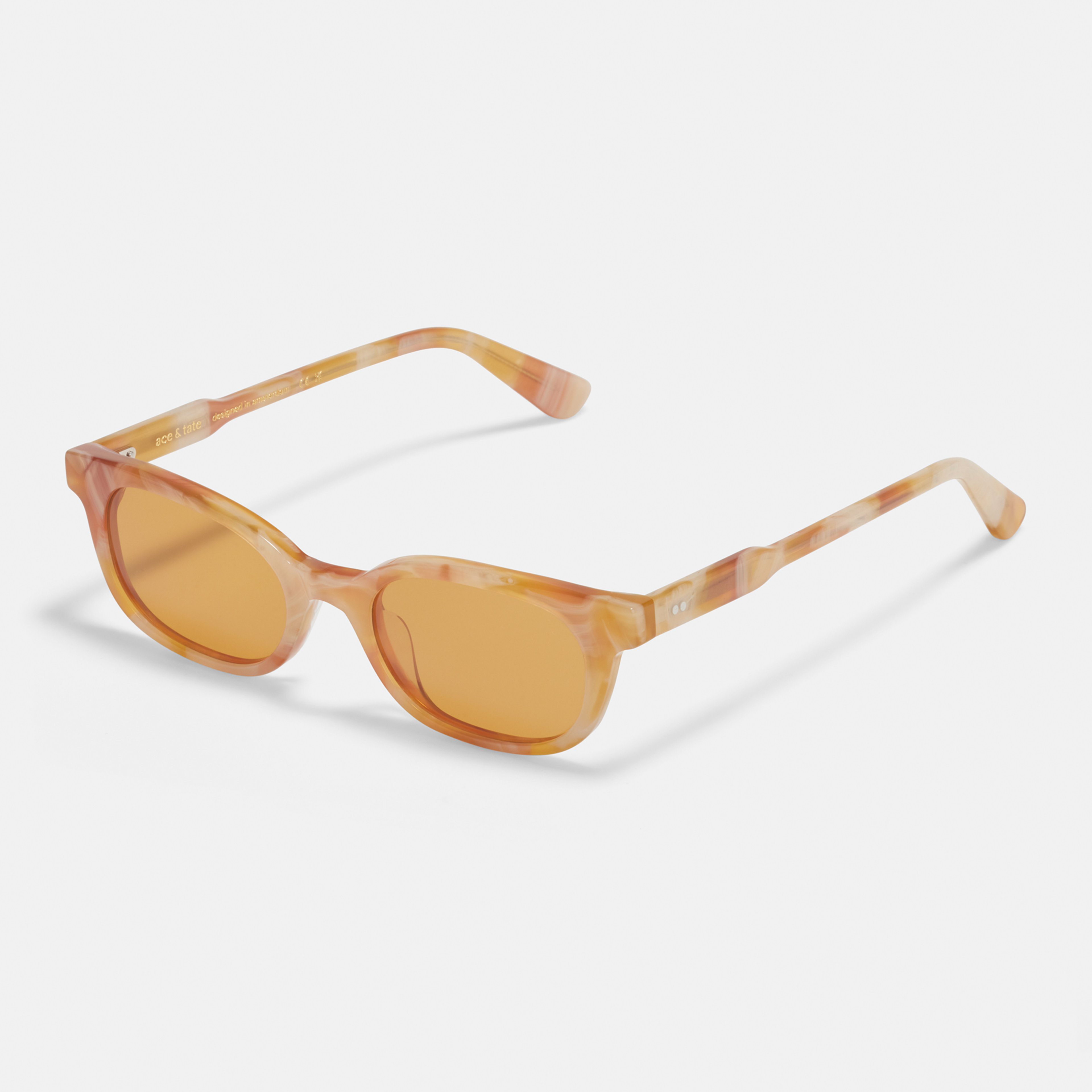 Ace & Tate Sunglasses | Round Acetate in Orange, White, Yellow