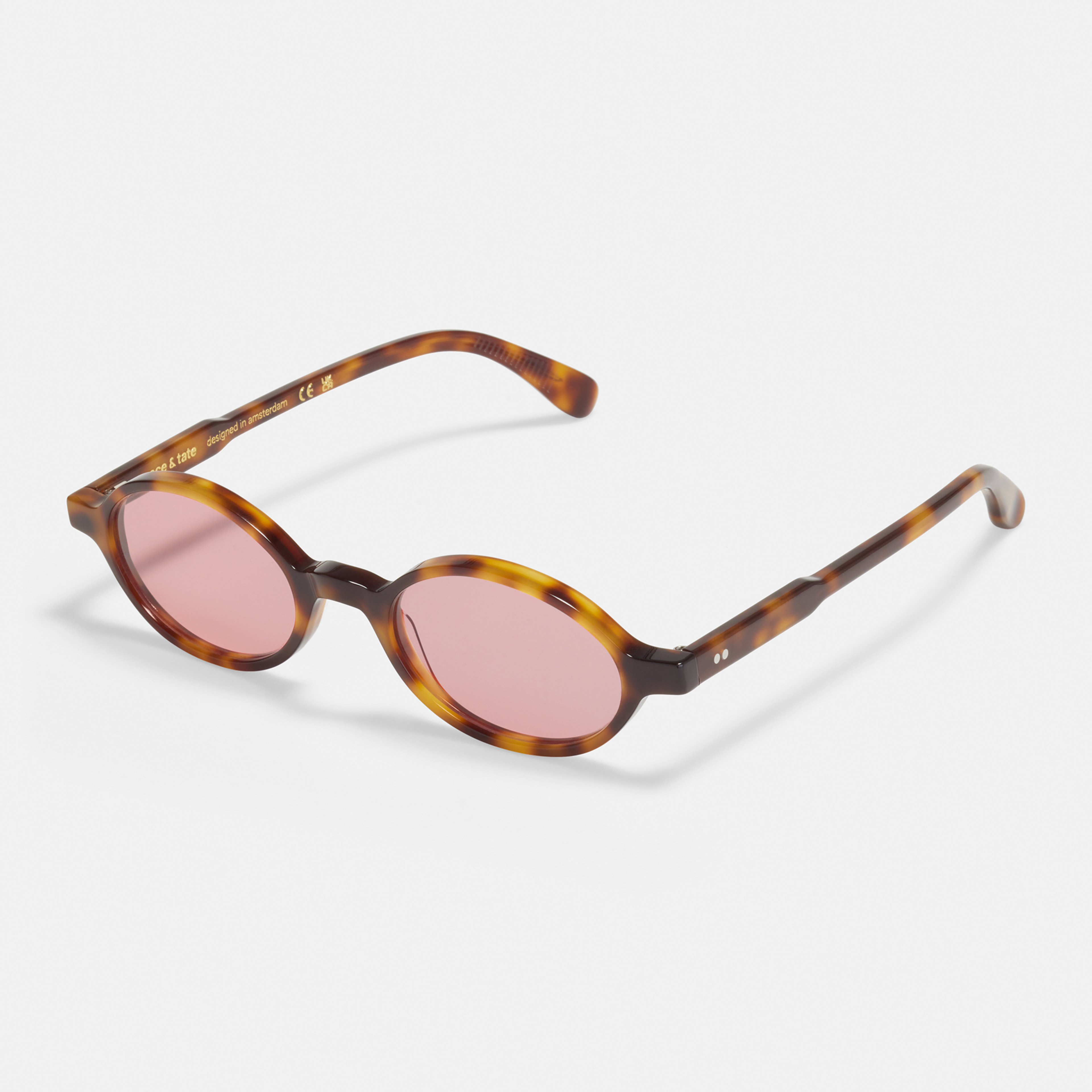 Ace & Tate Sunglasses | Round Acetate in Black, Brown