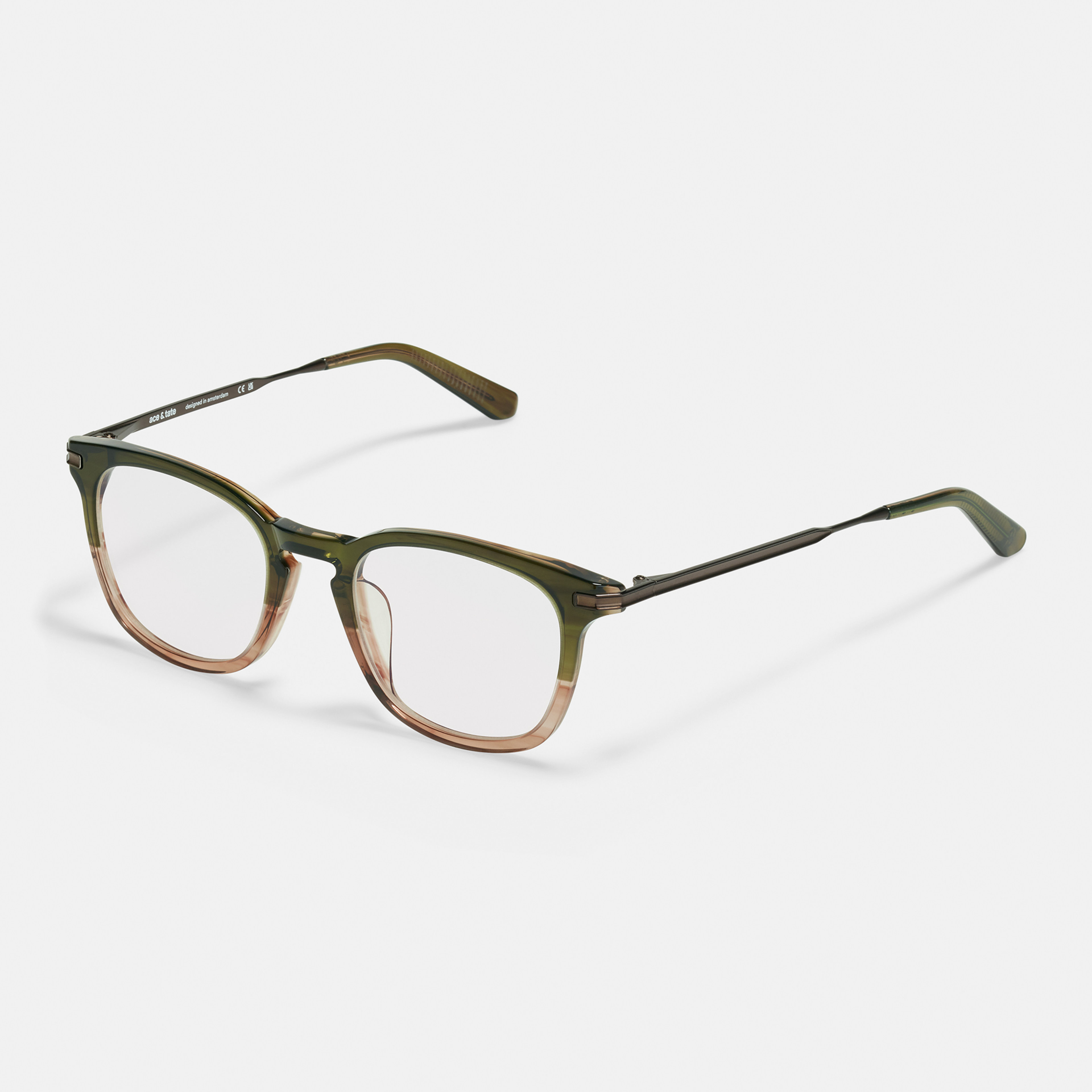 Ace & Tate Glasses | Hexagonal Acetate in Brown, Green