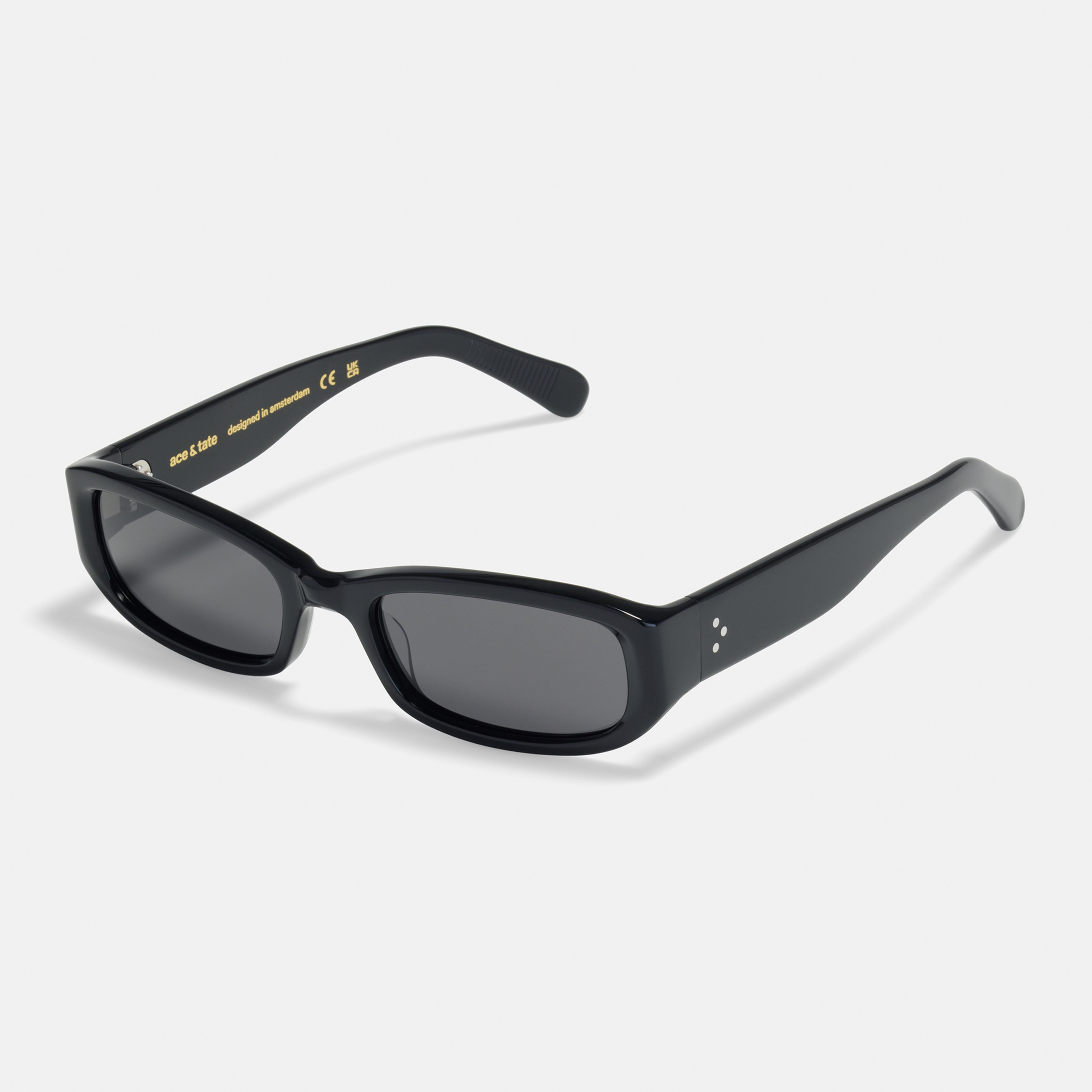 Ace & Tate Sunglasses | Rectangle Acetate in Black
