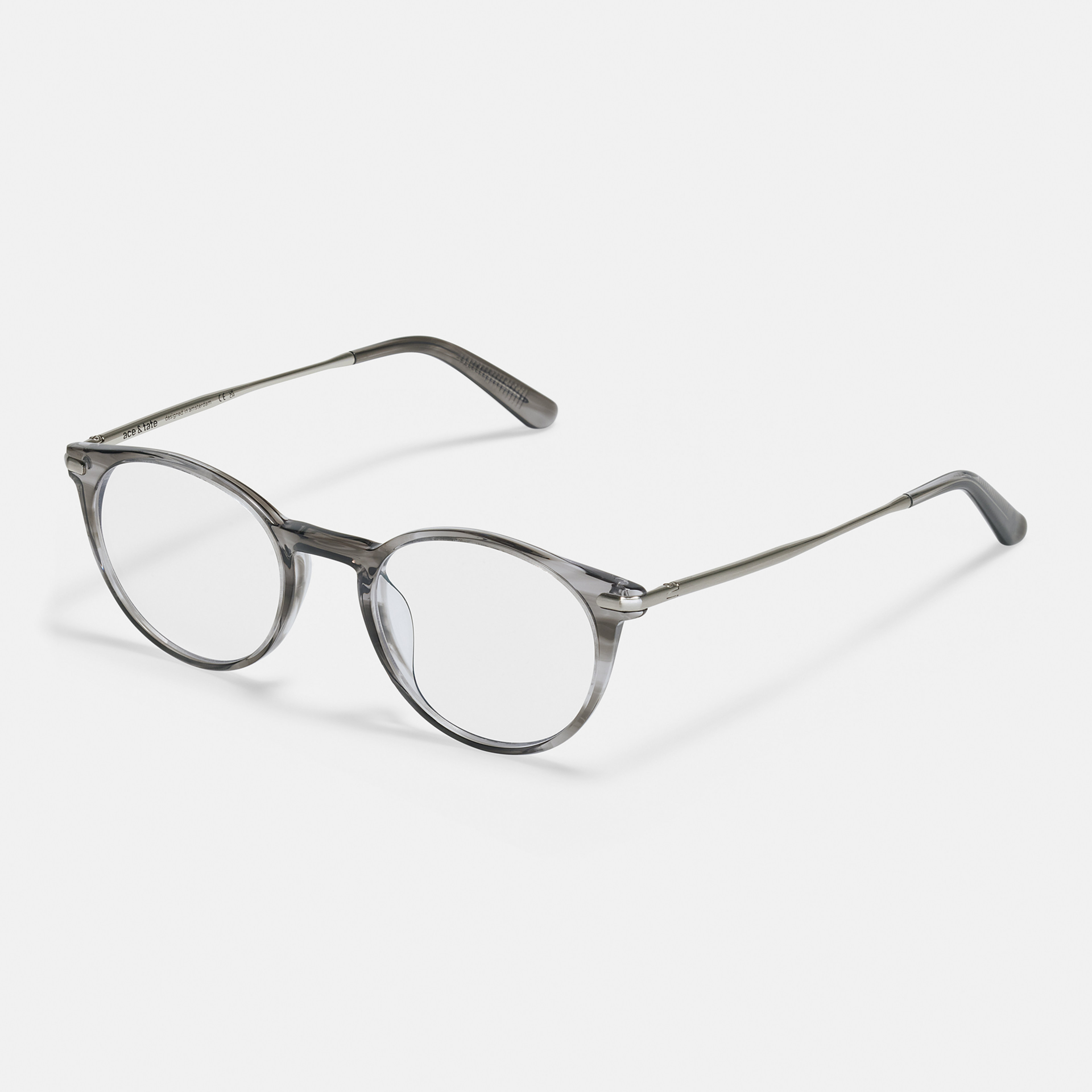 Ace & Tate Glasses |  Acetate in Clear, Grey