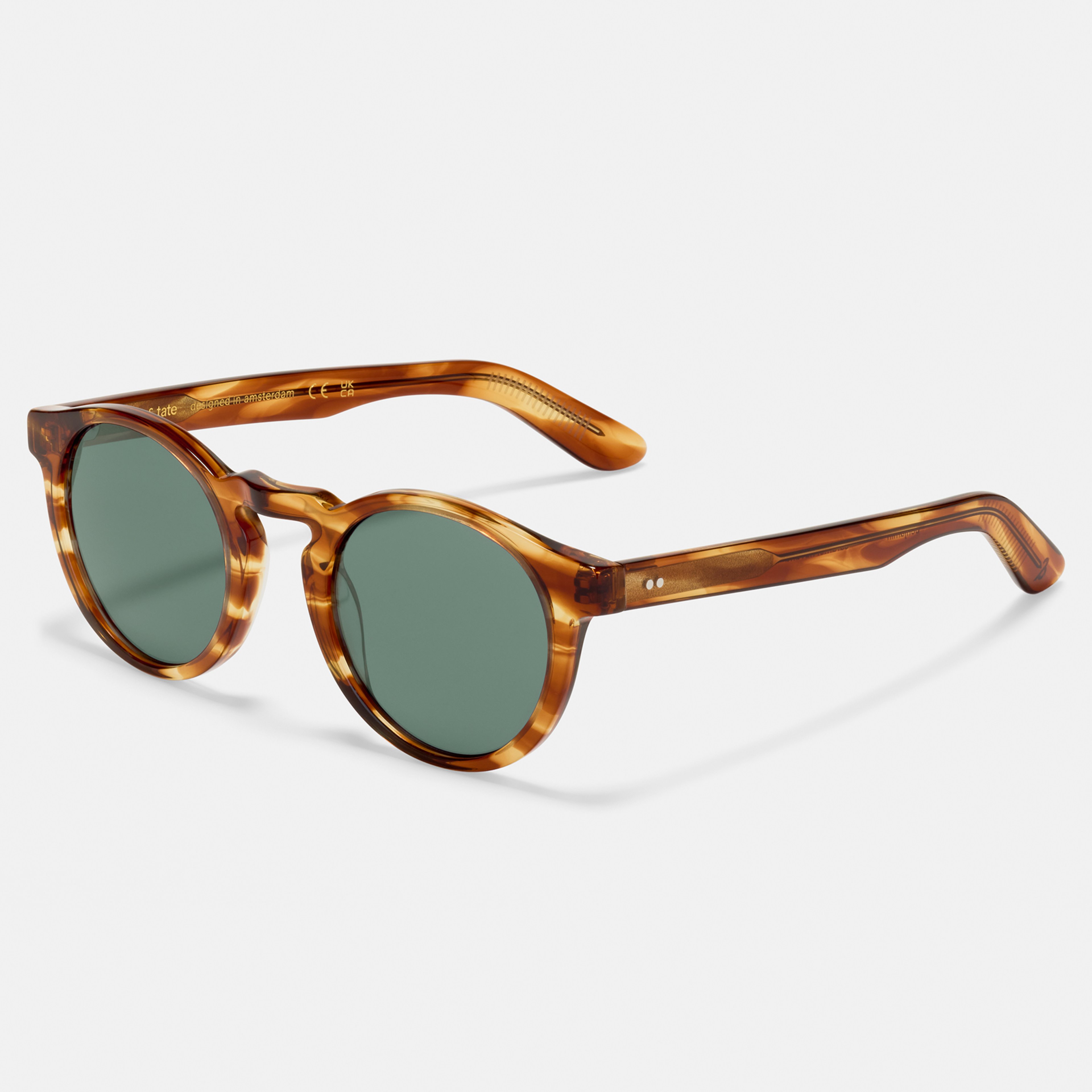 Ace & Tate Sunglasses | Round Acetate in Brown, Orange