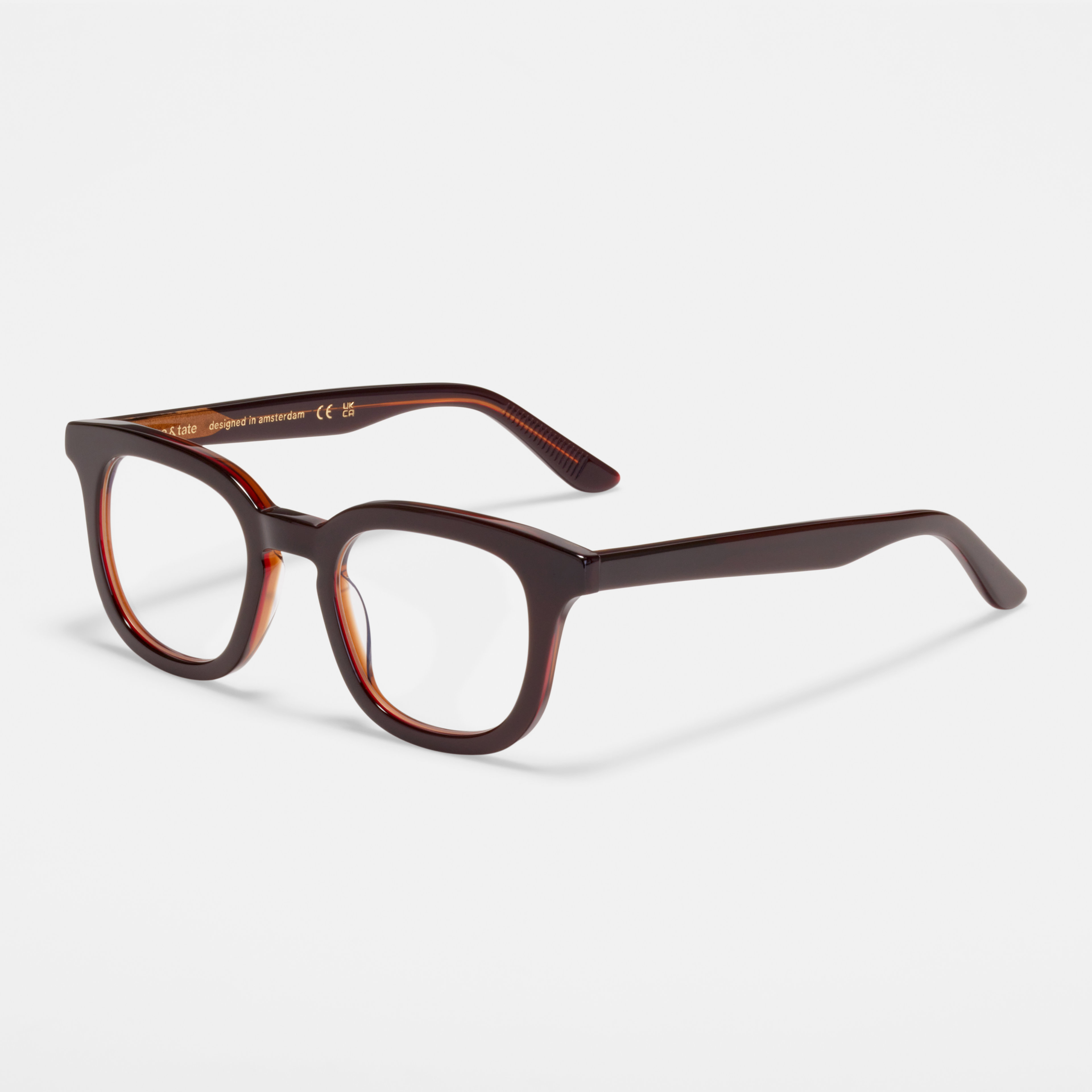 Ace & Tate Glasses | Square Acetate in Red