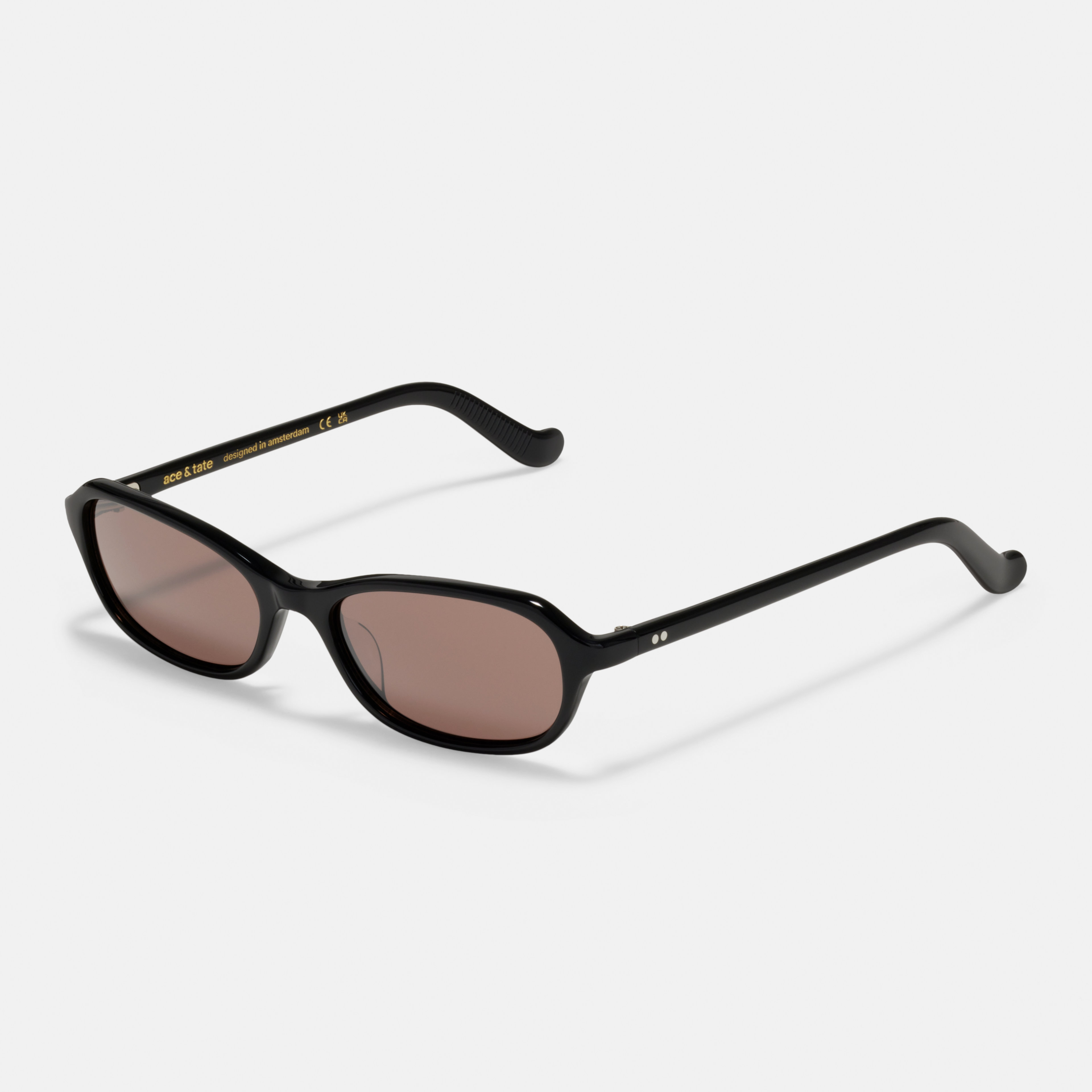 Ace & Tate Solaires | Ovale Acétate in Noir