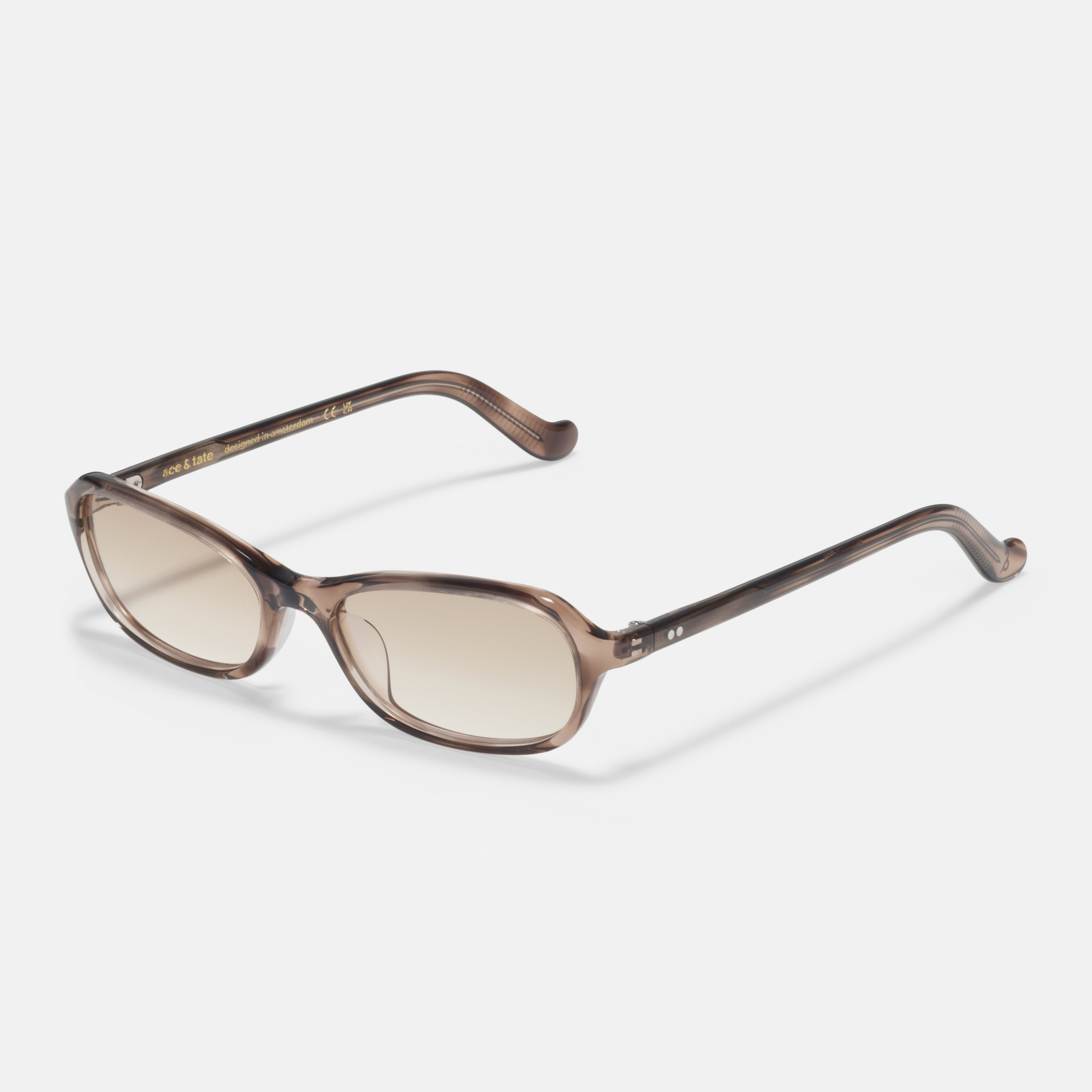 Ace & Tate Solaires | Ovale Acétate in Beige, Marron