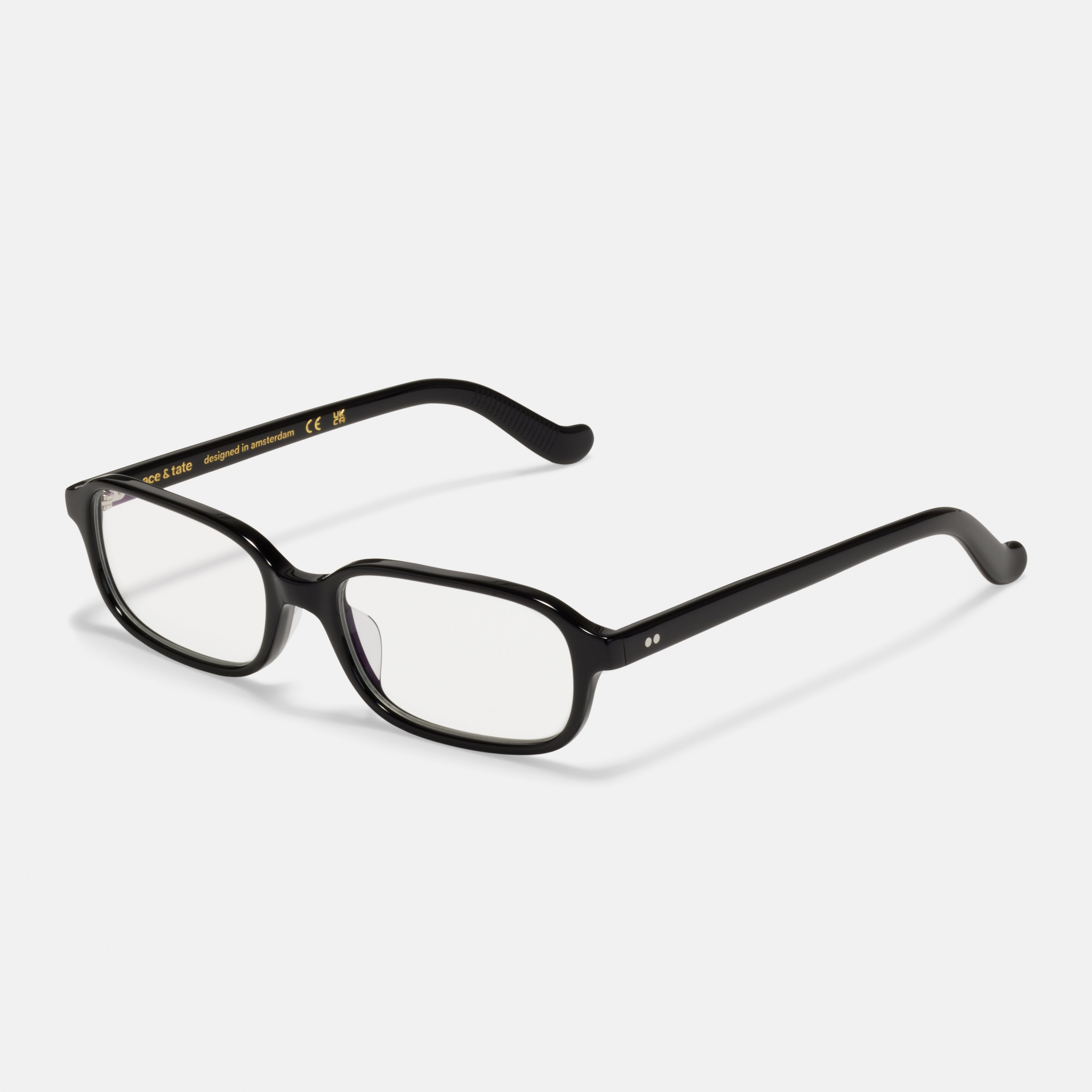 Ace & Tate Glasses | Rectangle Acetate in Black