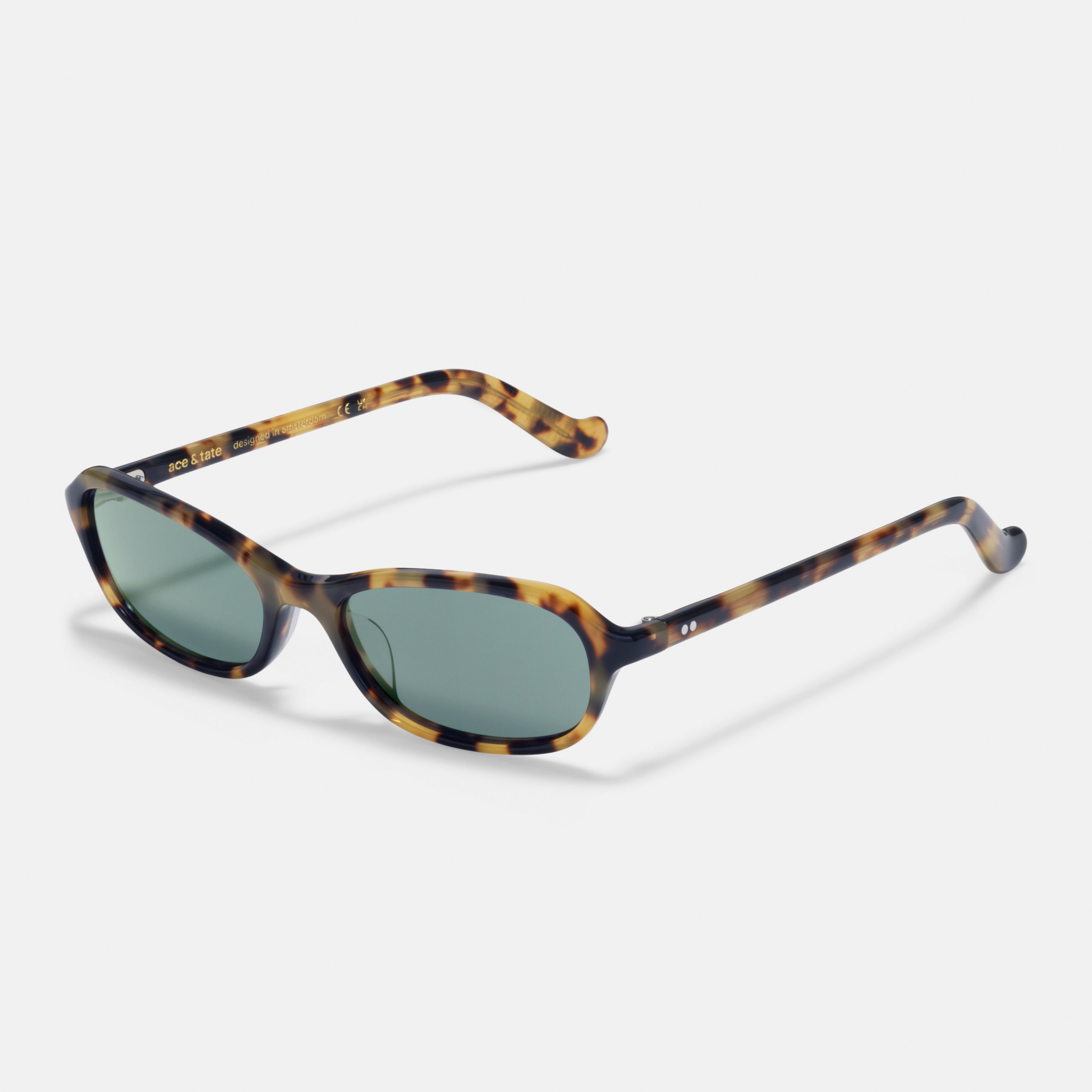Ace & Tate Solaires | Ovale Acétate in Marron, Jaune