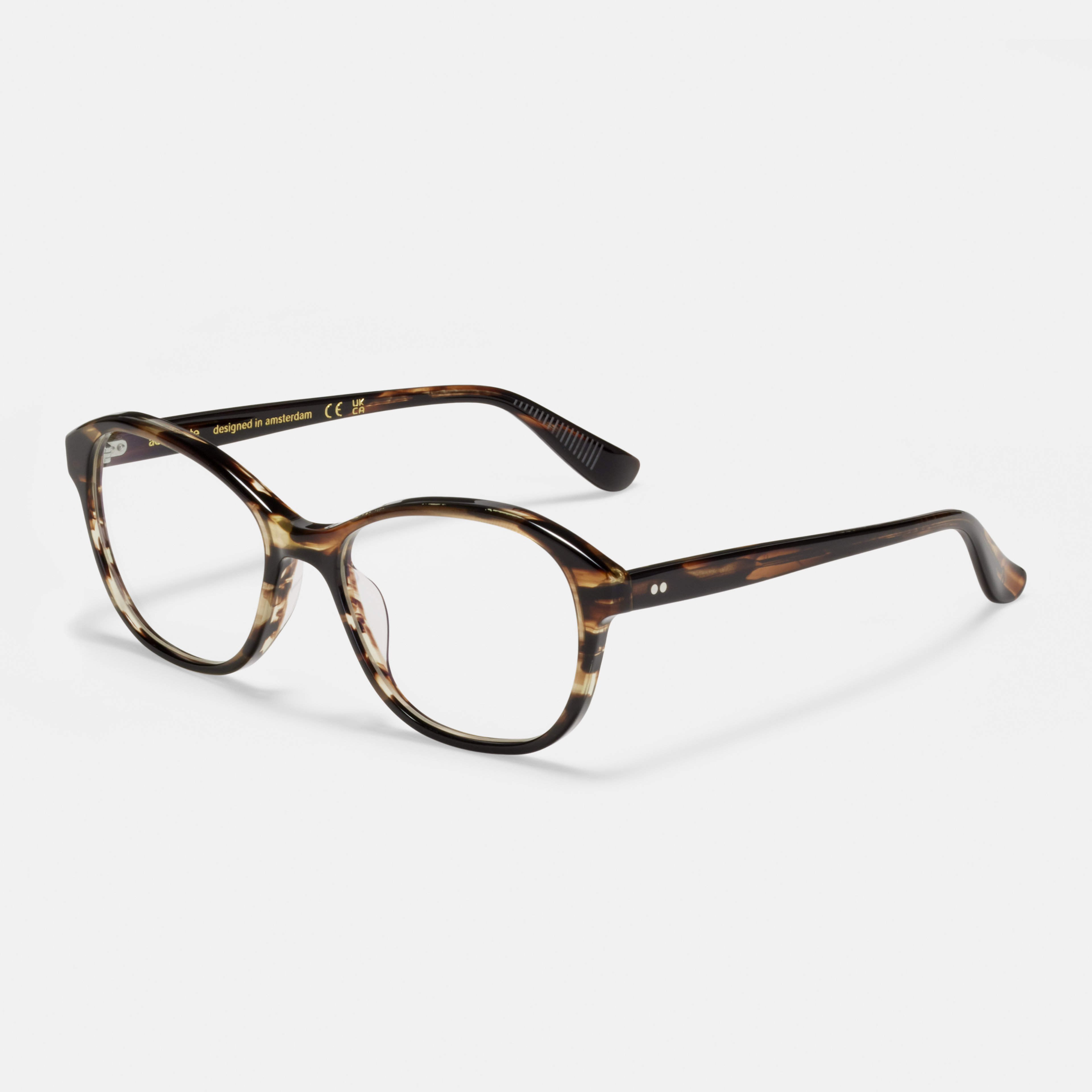 Ace & Tate Brillen | Rund Acetat in Braun, Orange