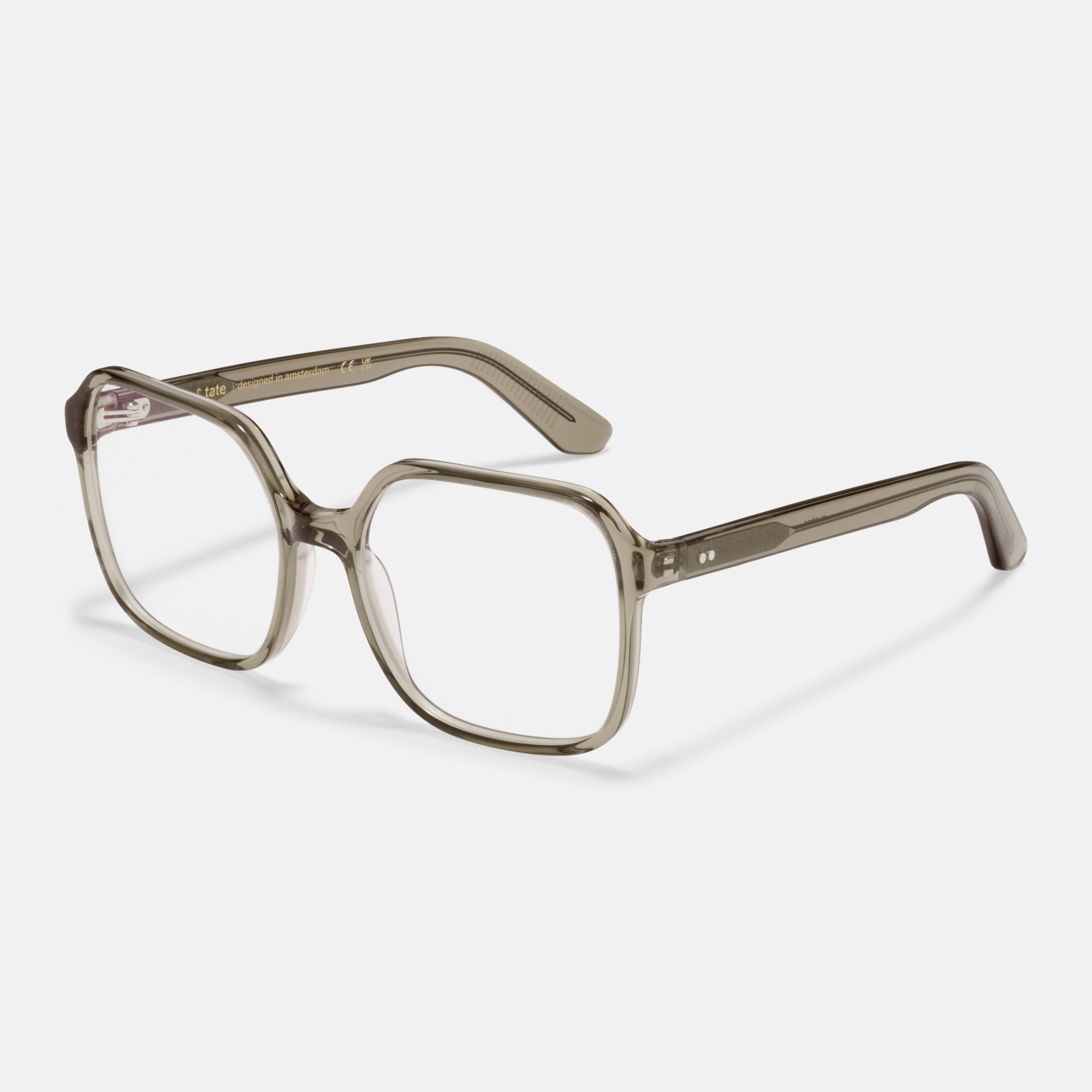 Ace & Tate Glasses | Square Acetate in Grey