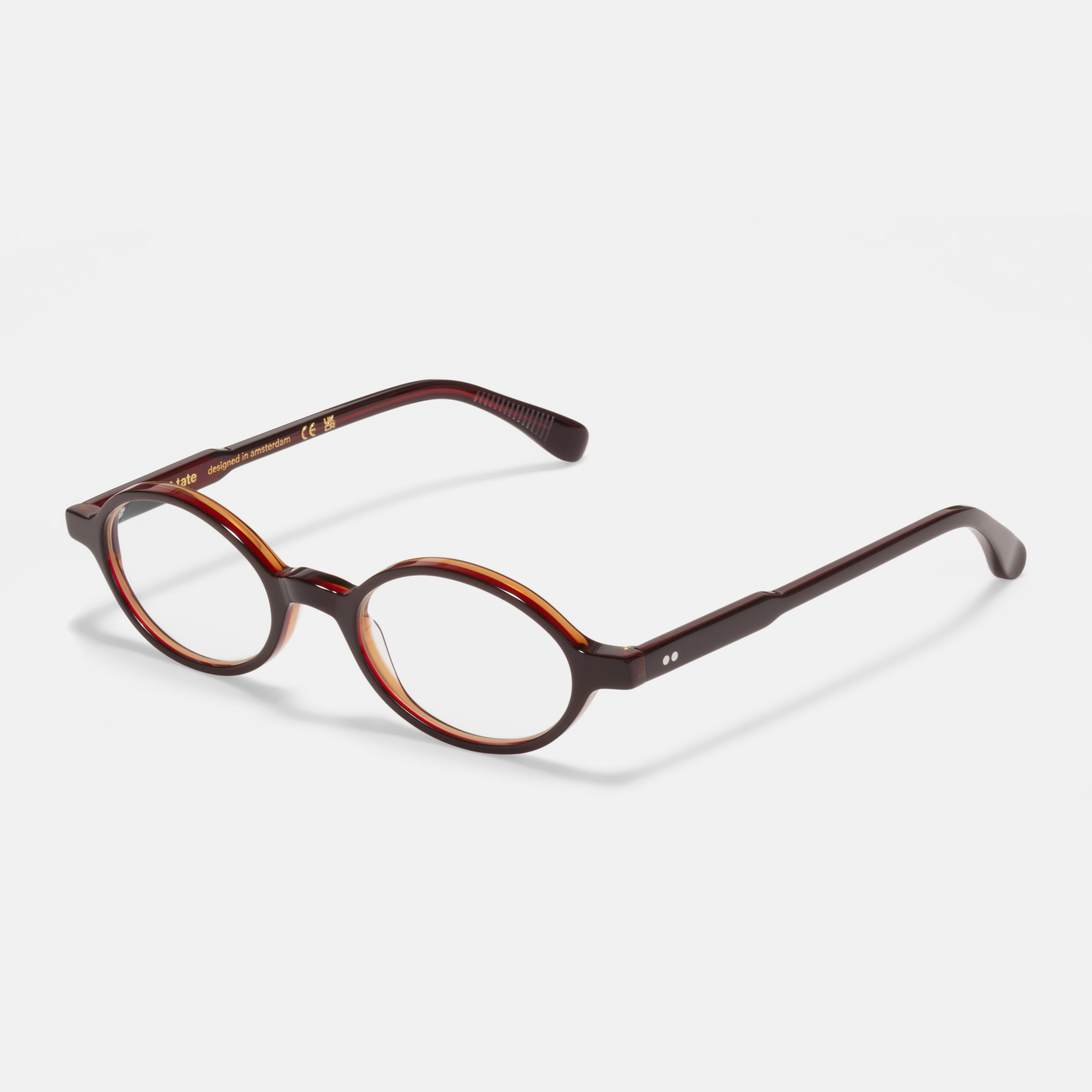 Ace & Tate Glasses | Round Acetate in Red