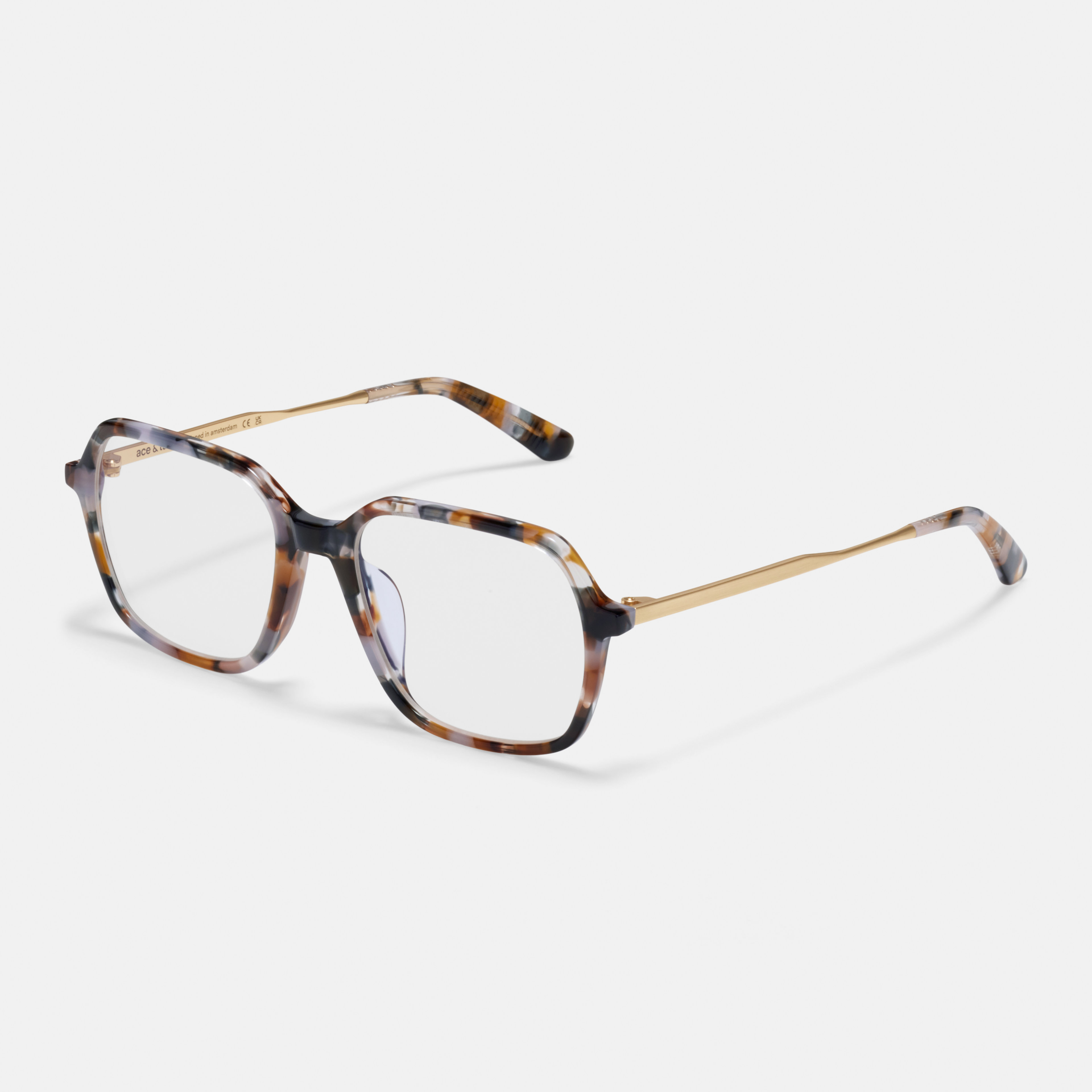 Ace & Tate Glasses | Square Metal in Brown, Orange, Purple