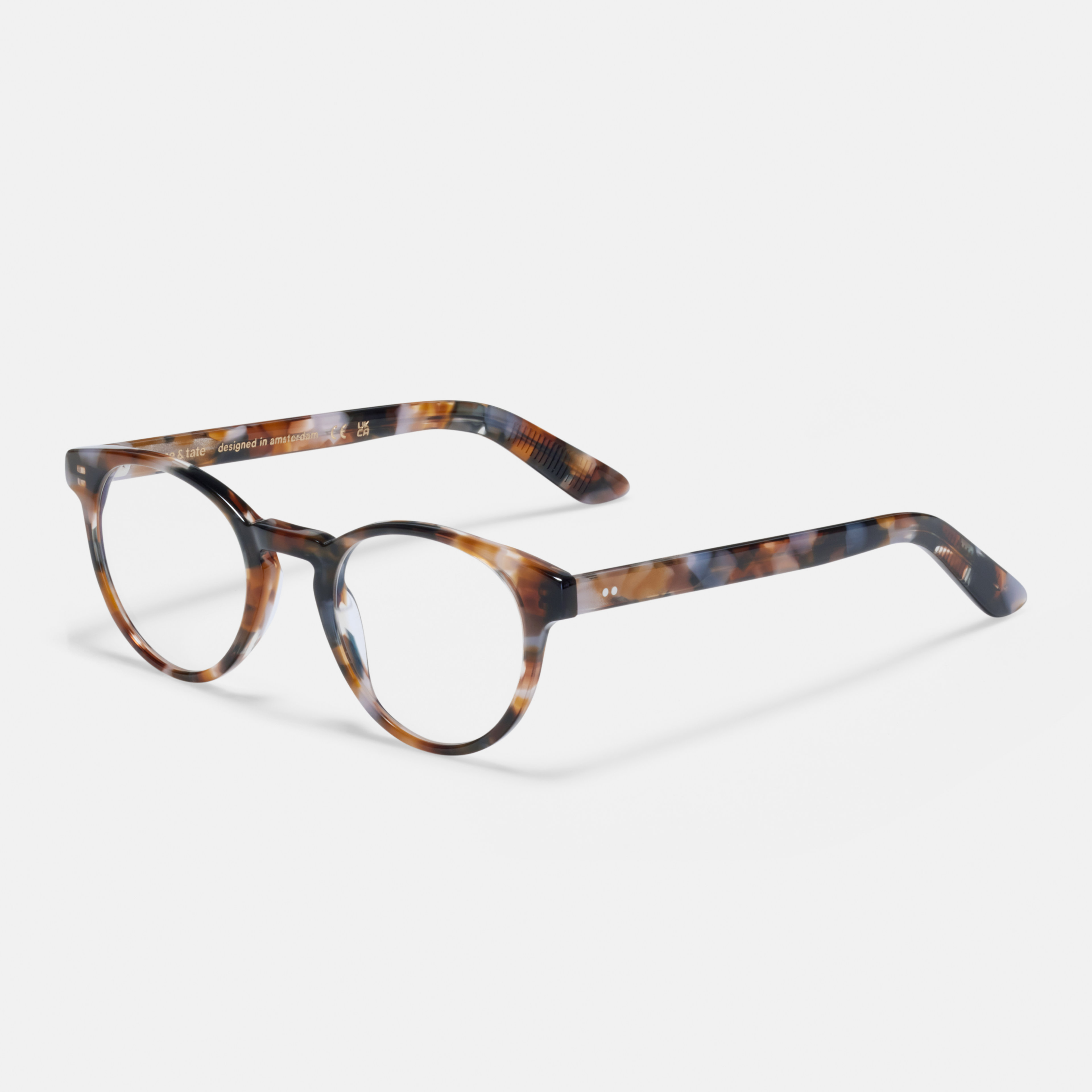 Ace & Tate Optiques | Ronde Acétate in Marron, Orange, Violet