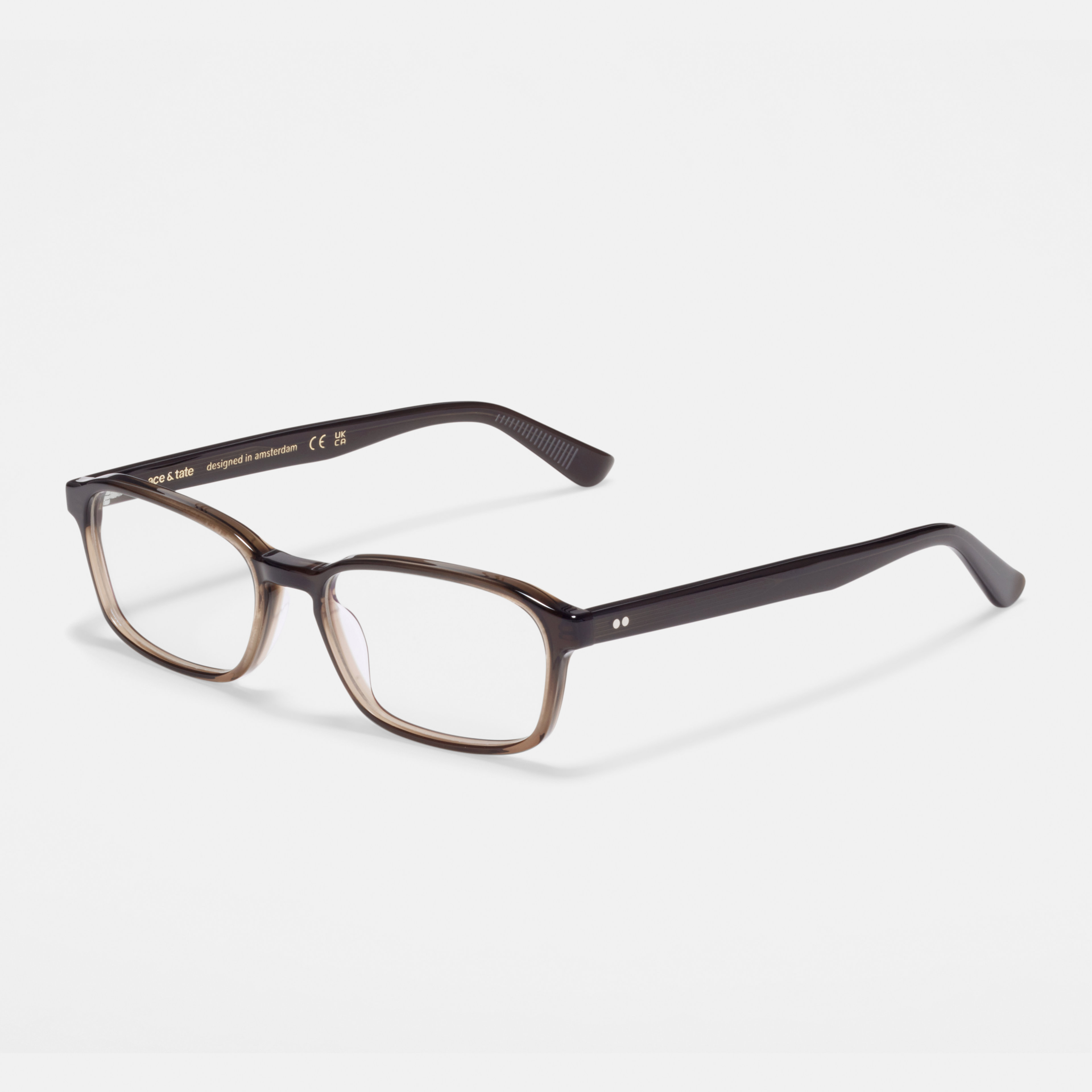 Ace & Tate Brillen | Rechteckig Acetat in Braun