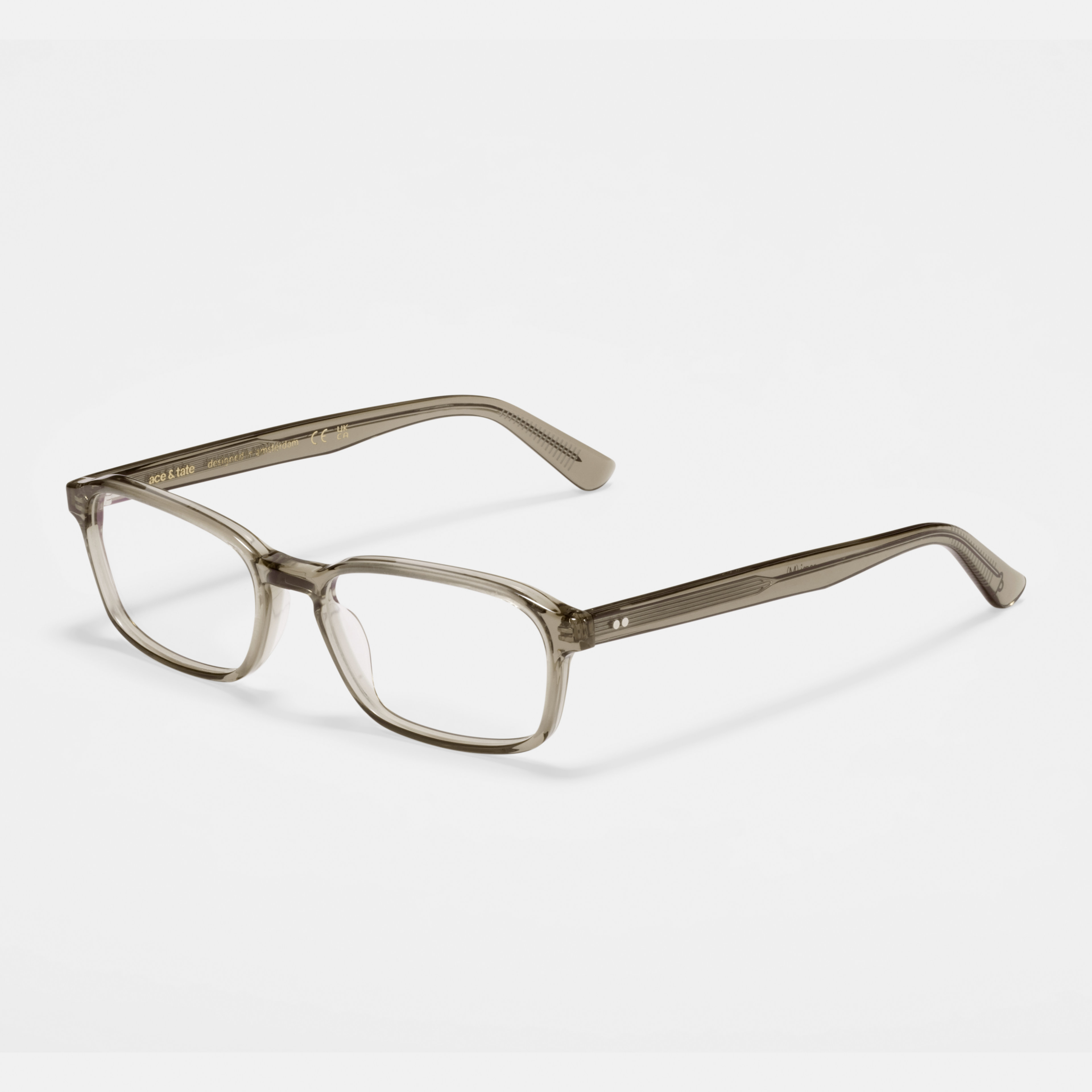 Ace & Tate Brillen | Rechteckig Acetat in Grau