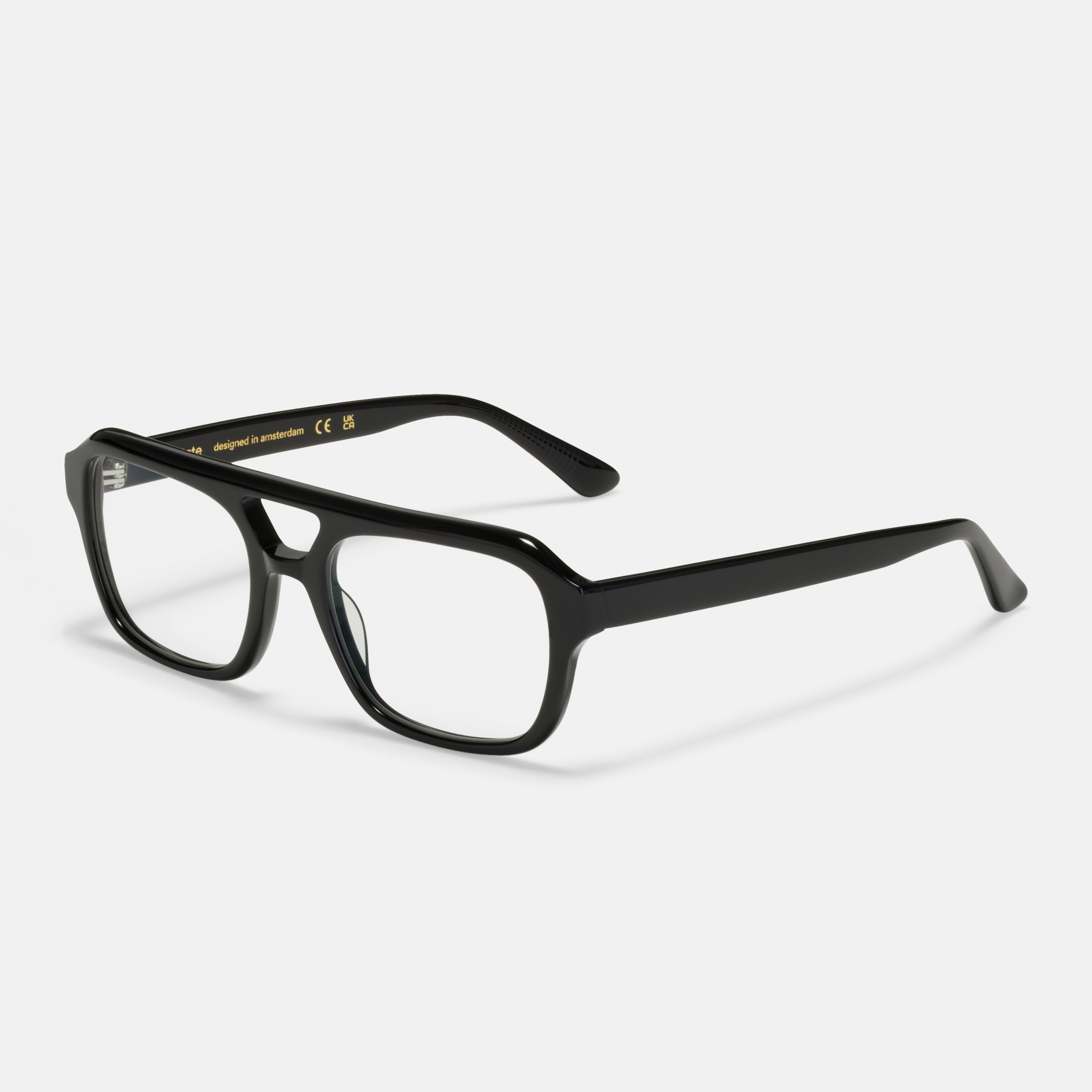 Ace & Tate Glasses | Square Acetate in Black