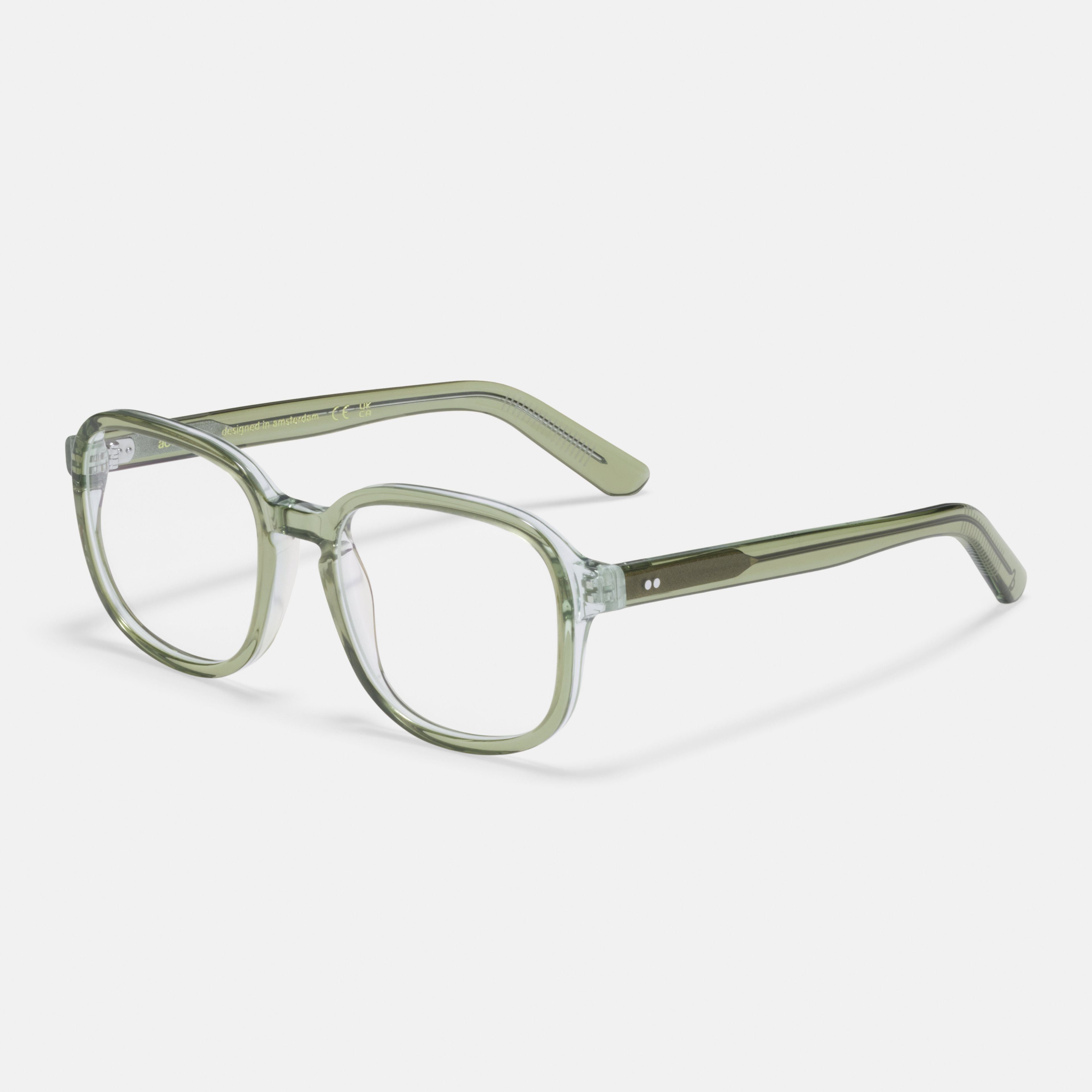Ace & Tate Glasses | Square Acetate in Green