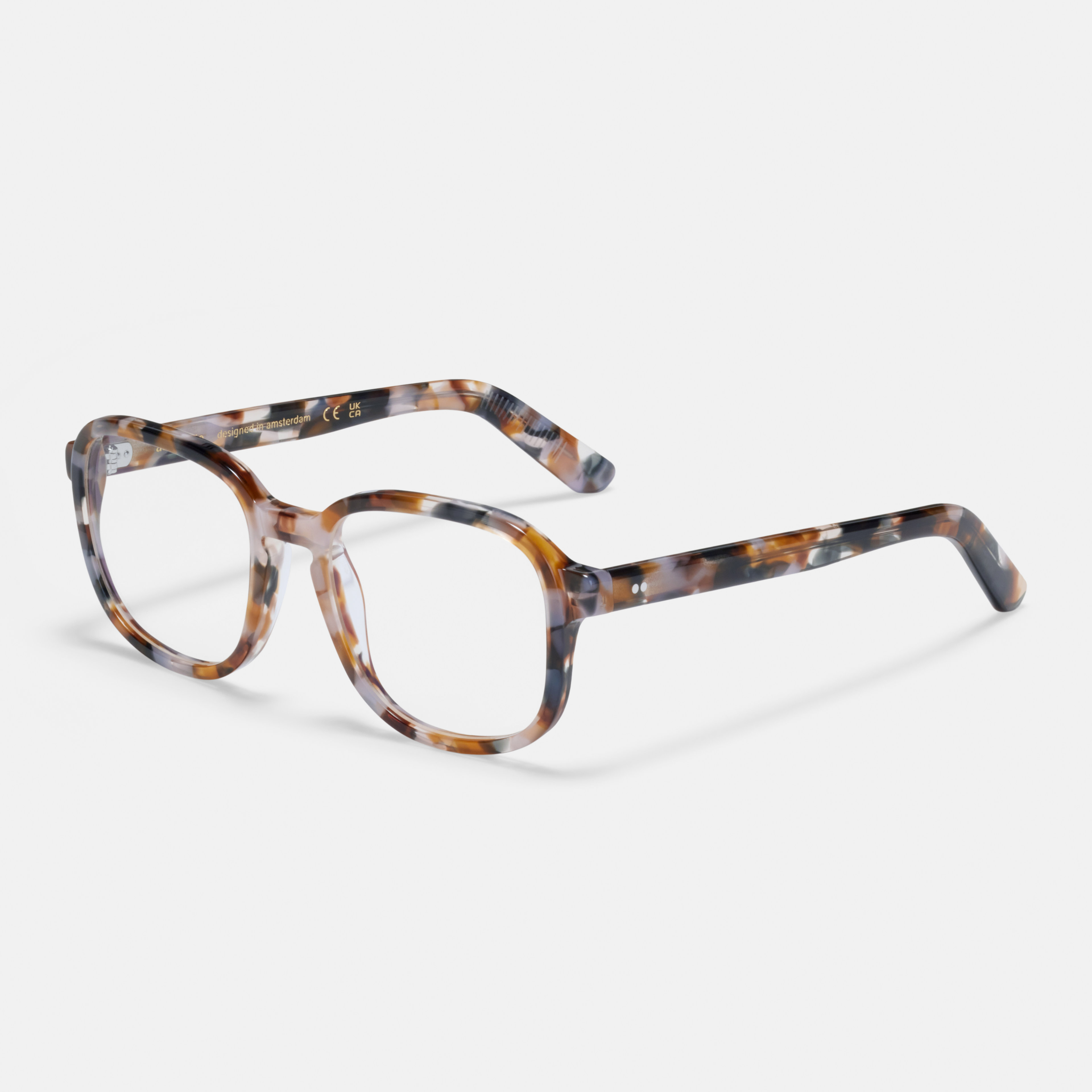 Ace & Tate Glasses | Square Acetate in Brown, Orange, Purple