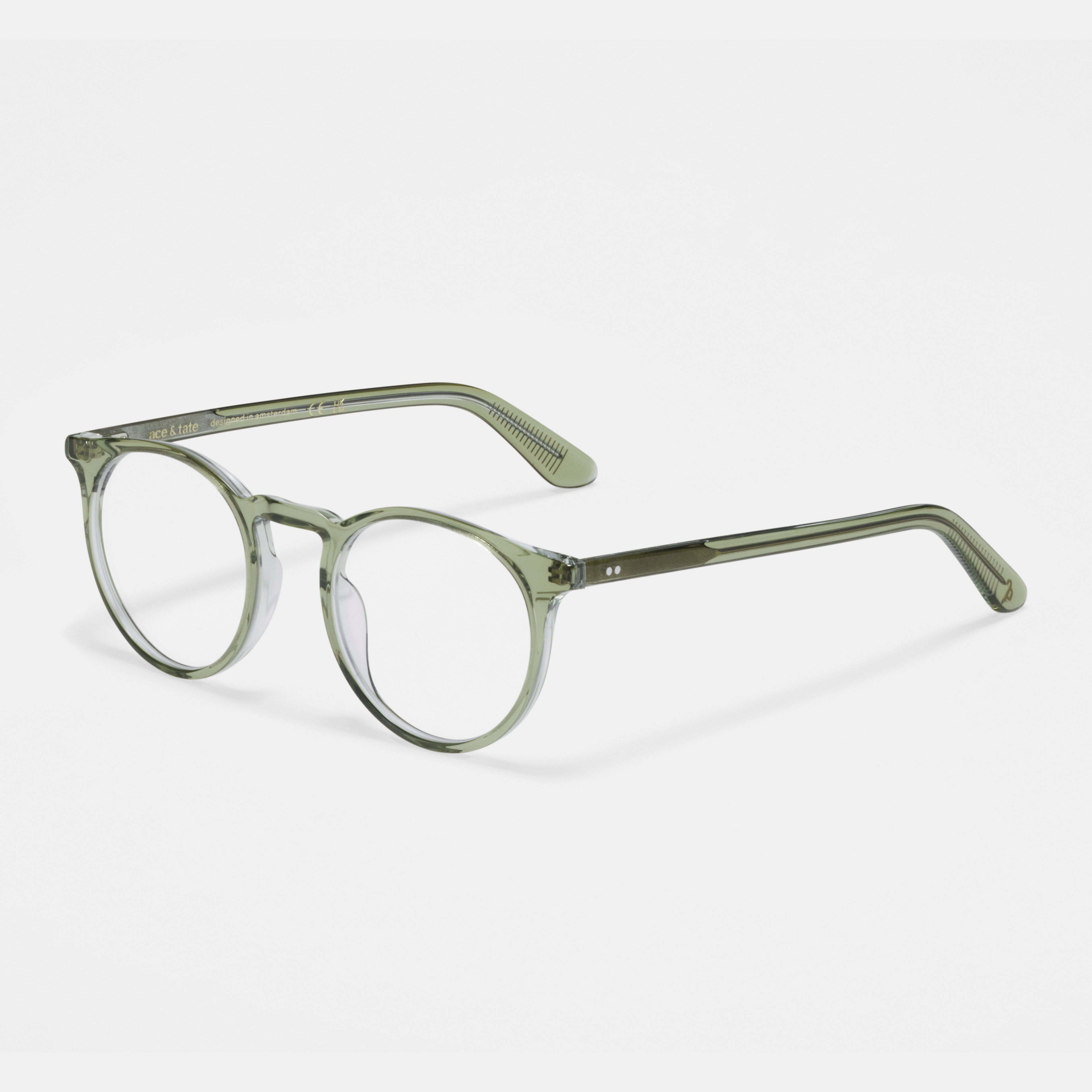 Ace & Tate Glasses | Round Acetate in Green