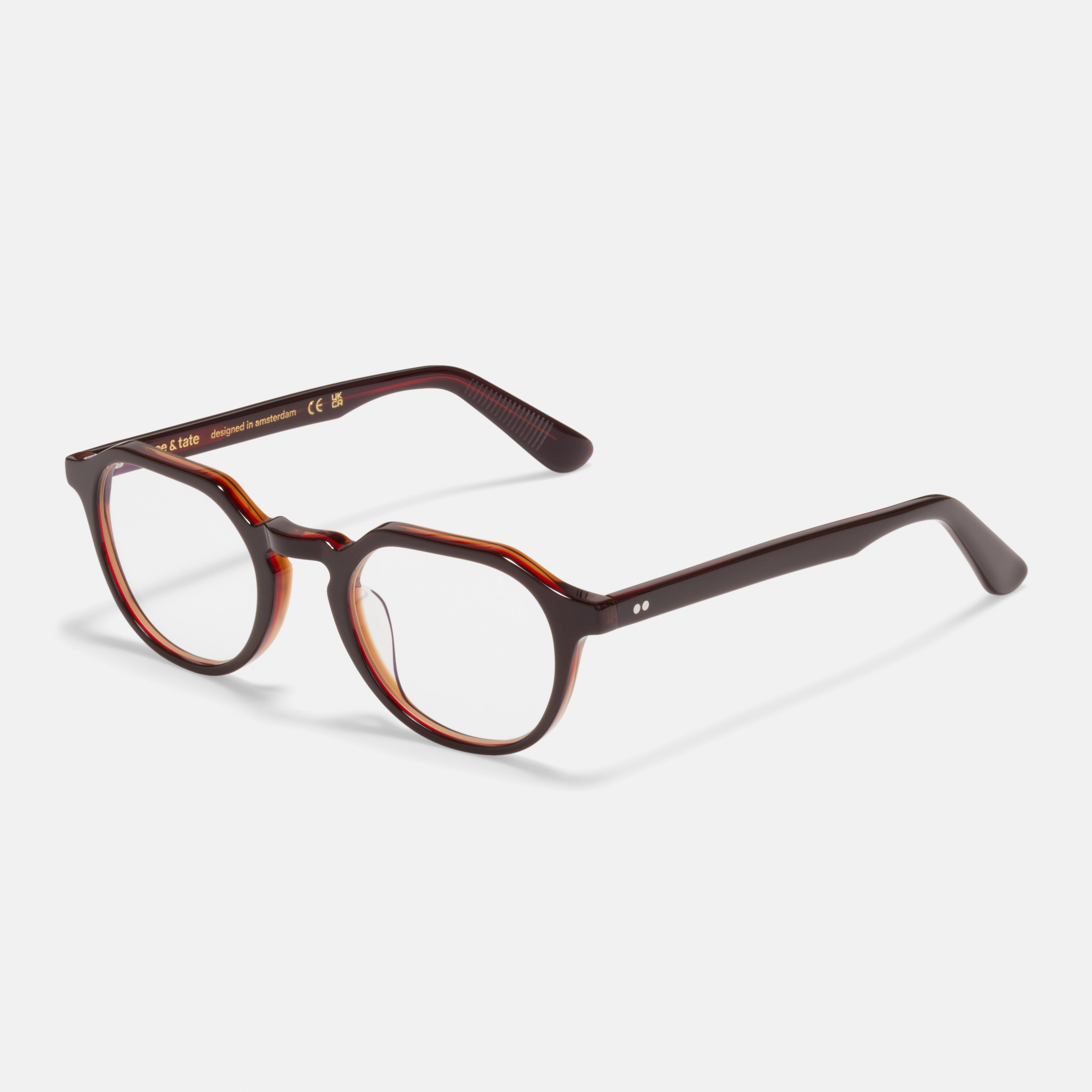 Ace & Tate Brillen | Hexagonal Acetat in Rot