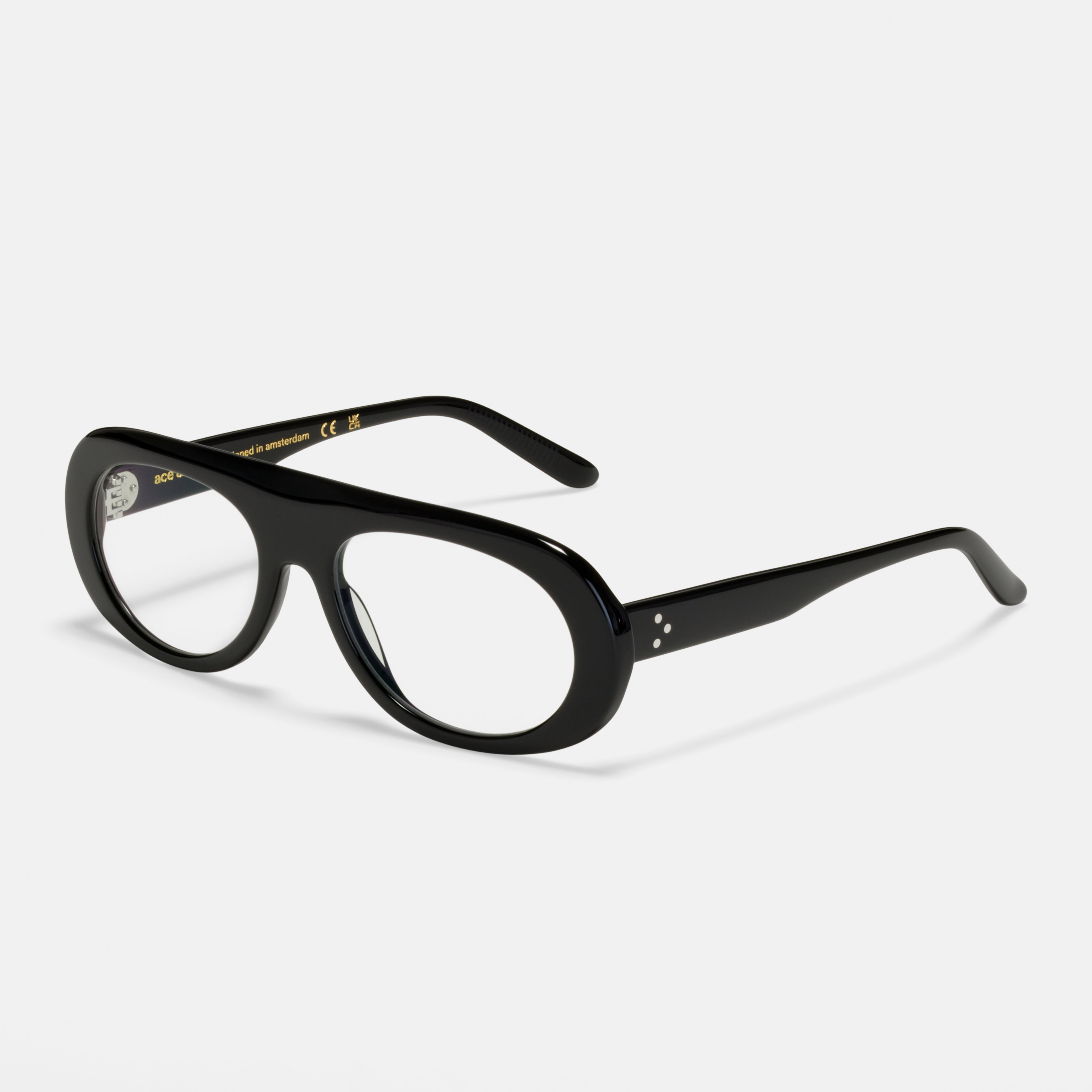 Ace & Tate Brillen | Rund Acetat in Schwarz