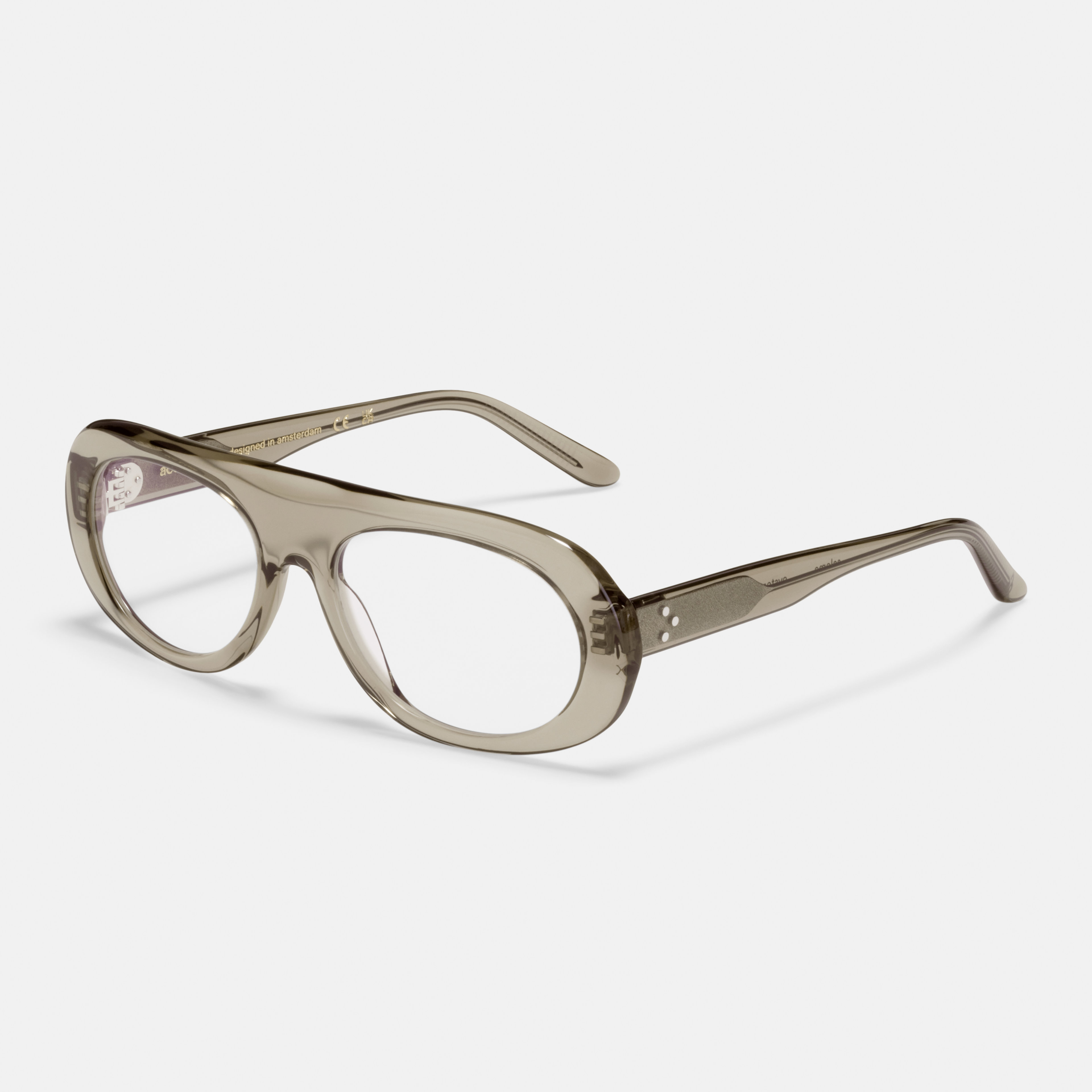 Ace & Tate Brillen | Rund Acetat in Grau