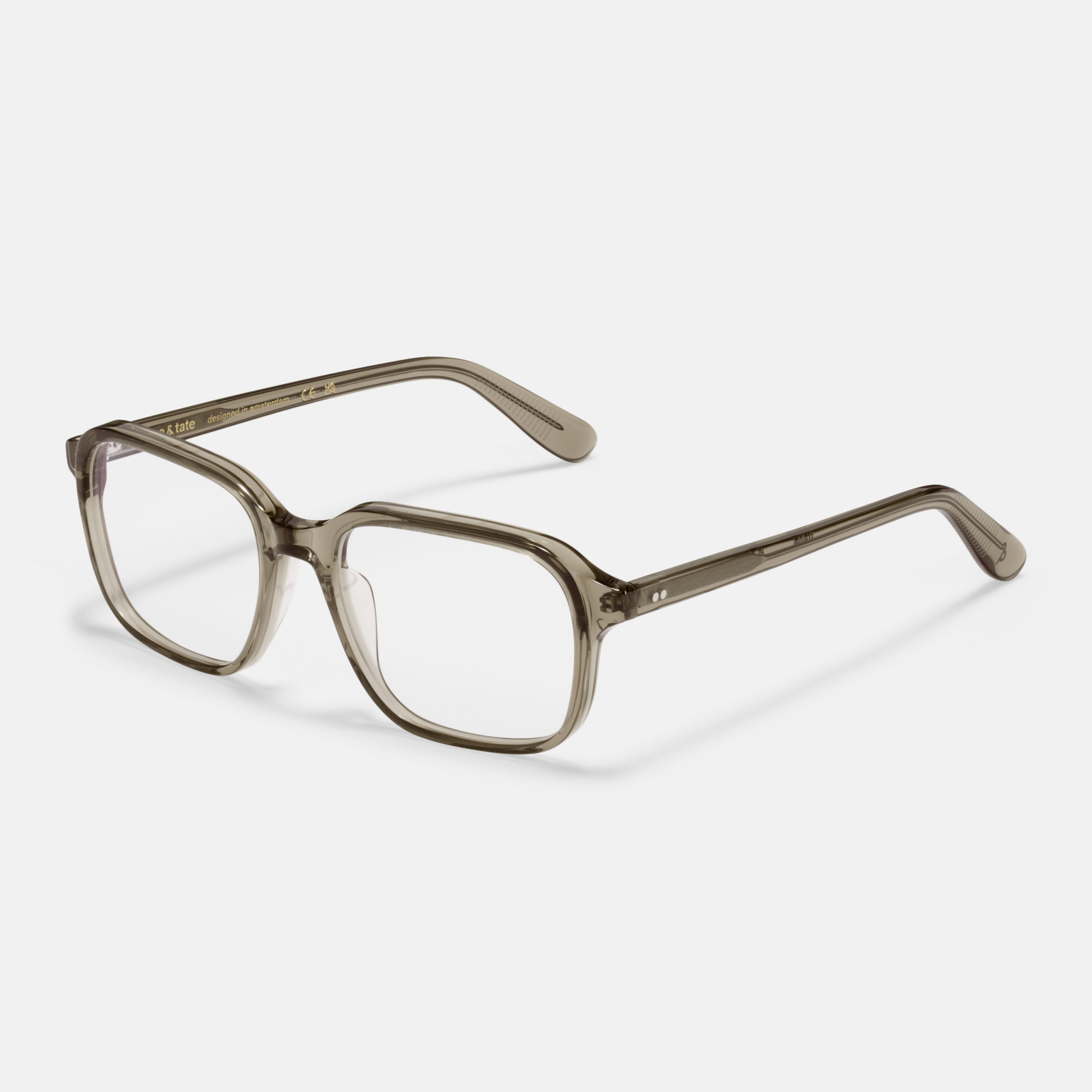 Ace & Tate Glasses | Square Acetate in Grey