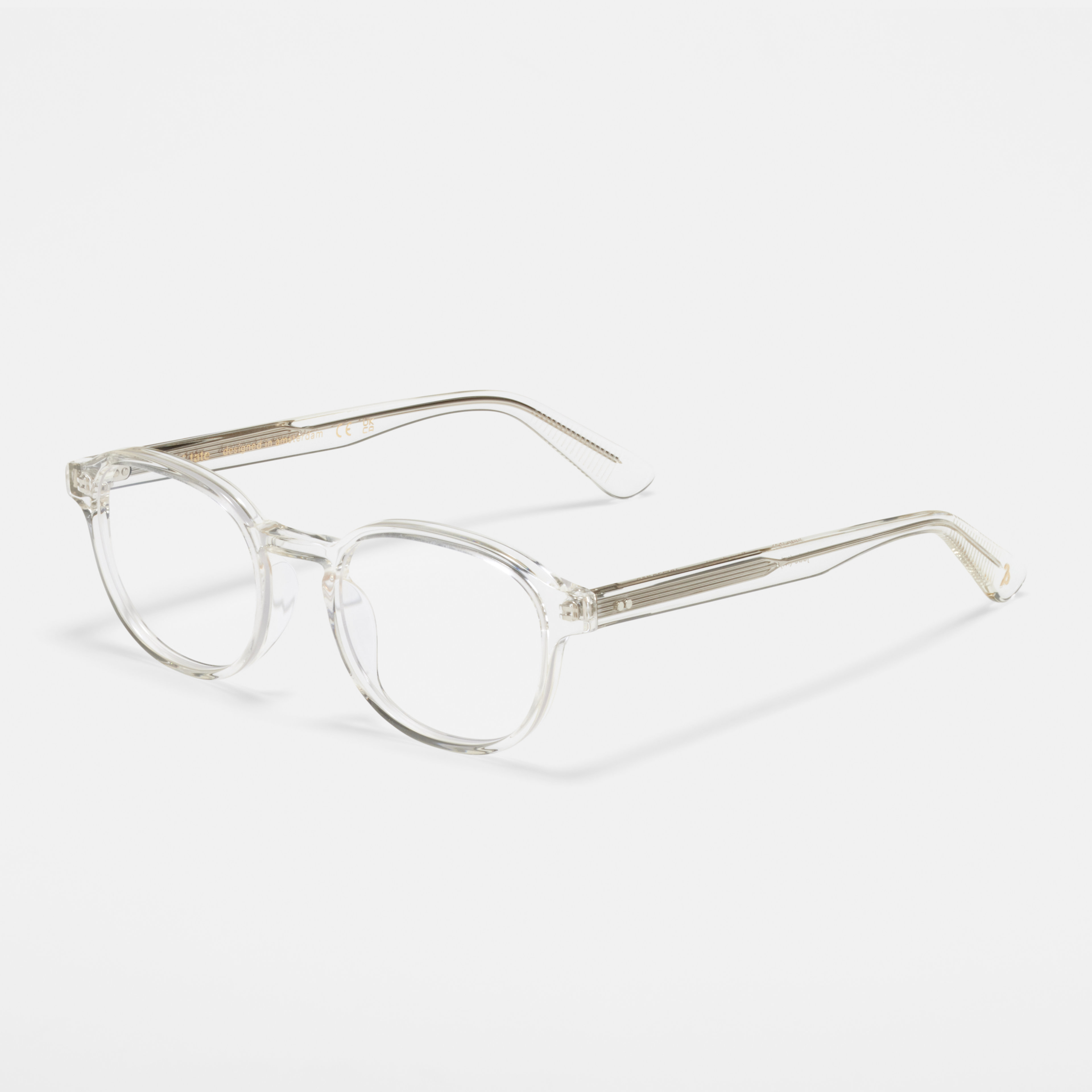 Ace & Tate Glasses | Round Acetate in Clear
