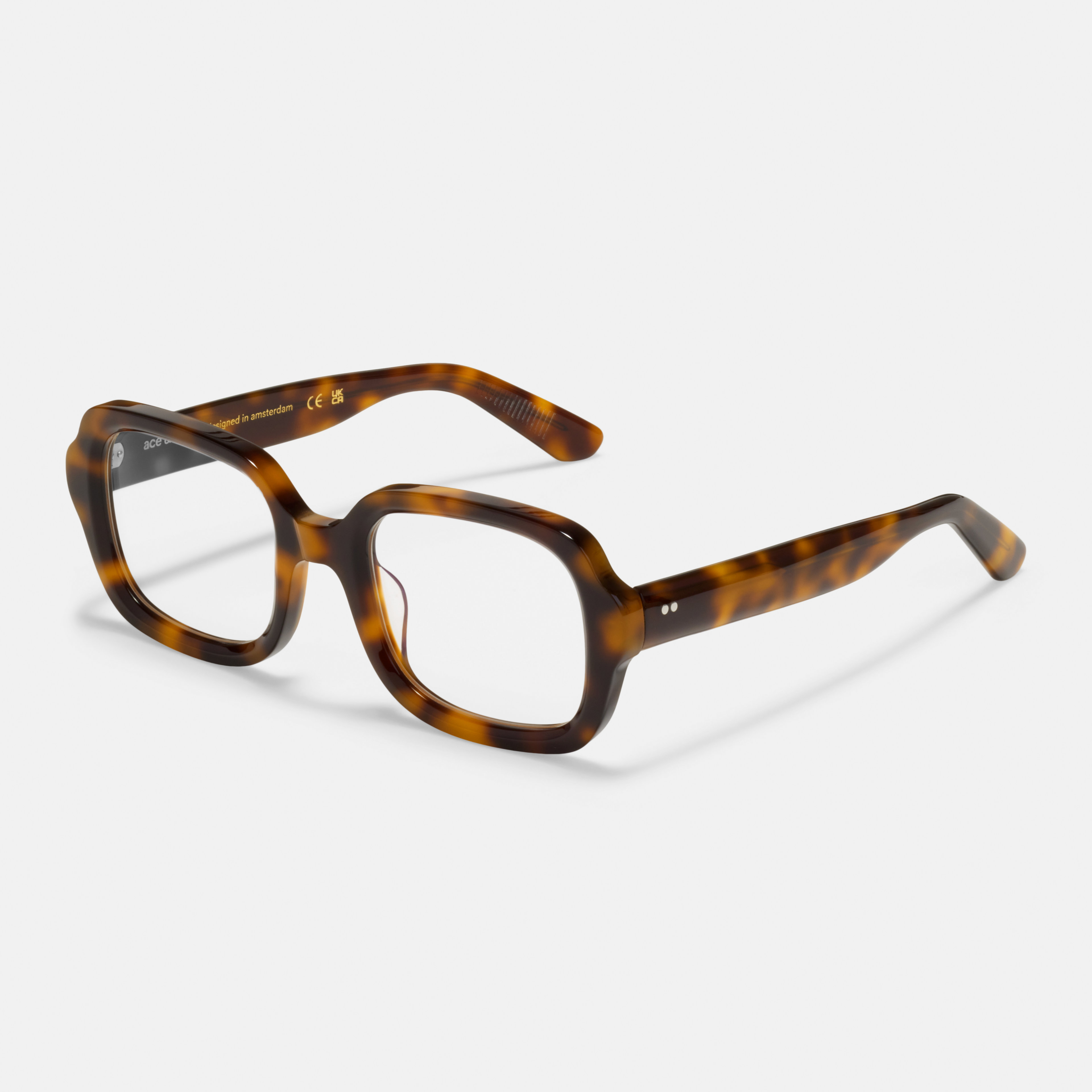 Ace & Tate Glasses | Square Acetate in Black, Brown