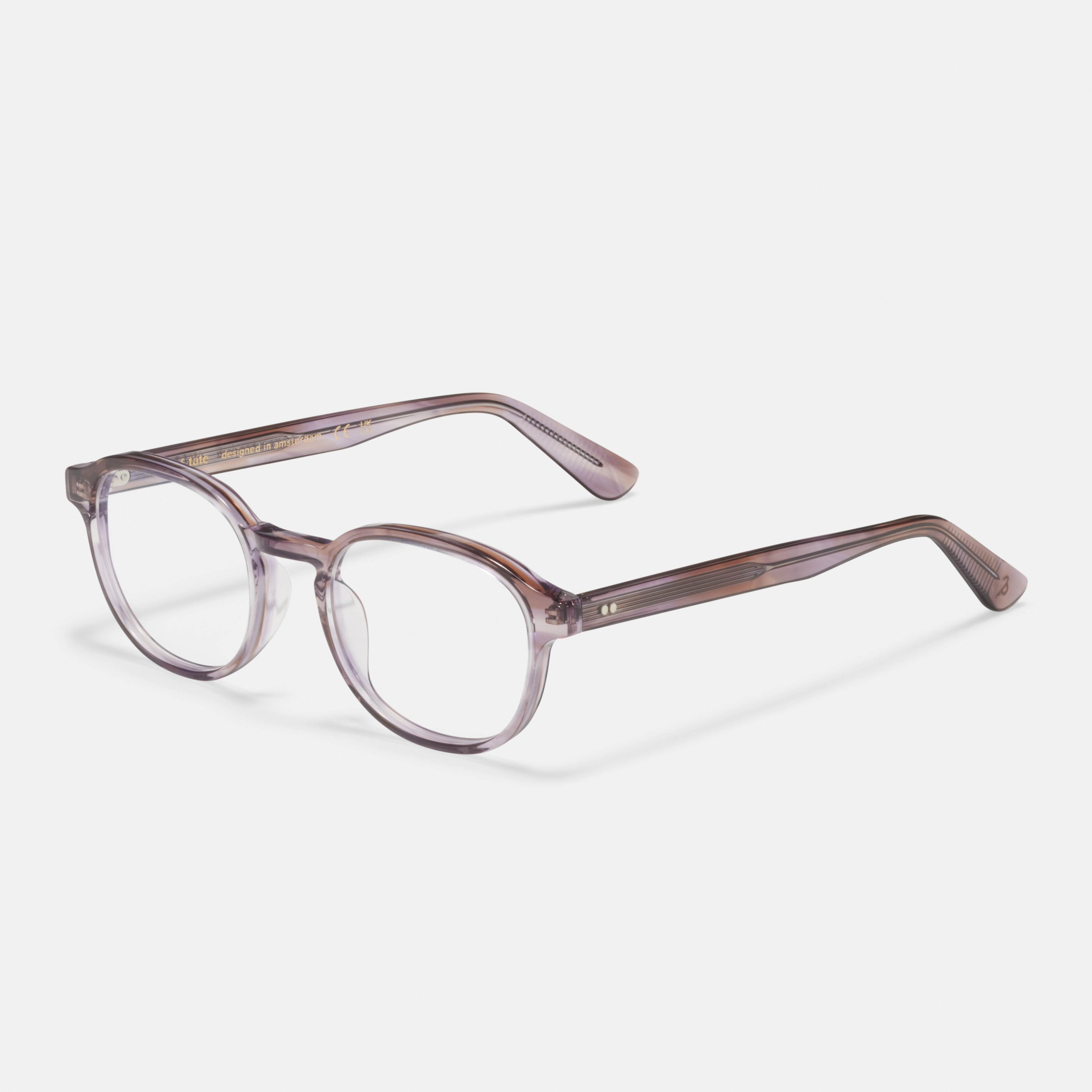 Ace & Tate Glasses | Round Acetate in Orange, Pink, Purple