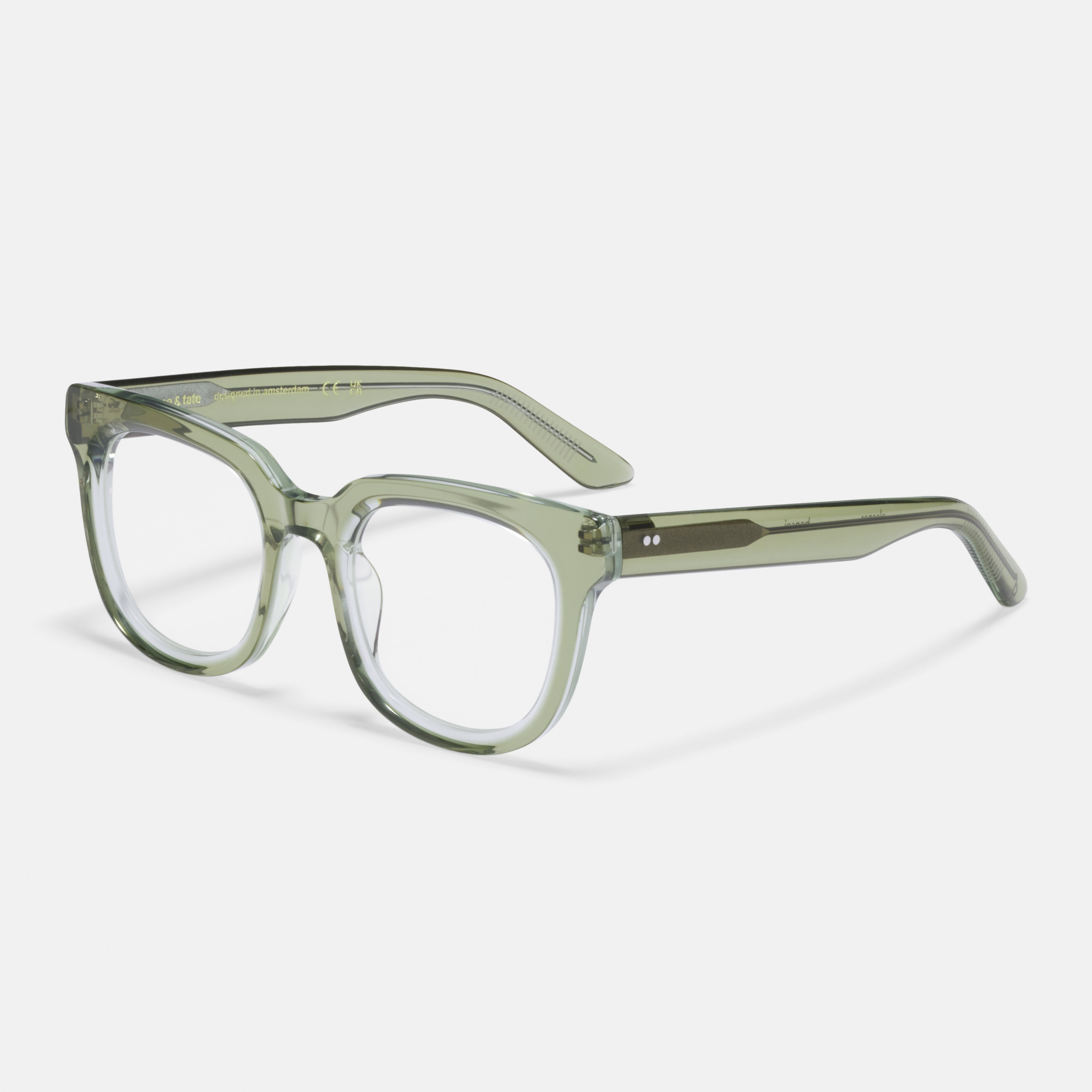 Ace & Tate Glasses | Round Acetate in Green