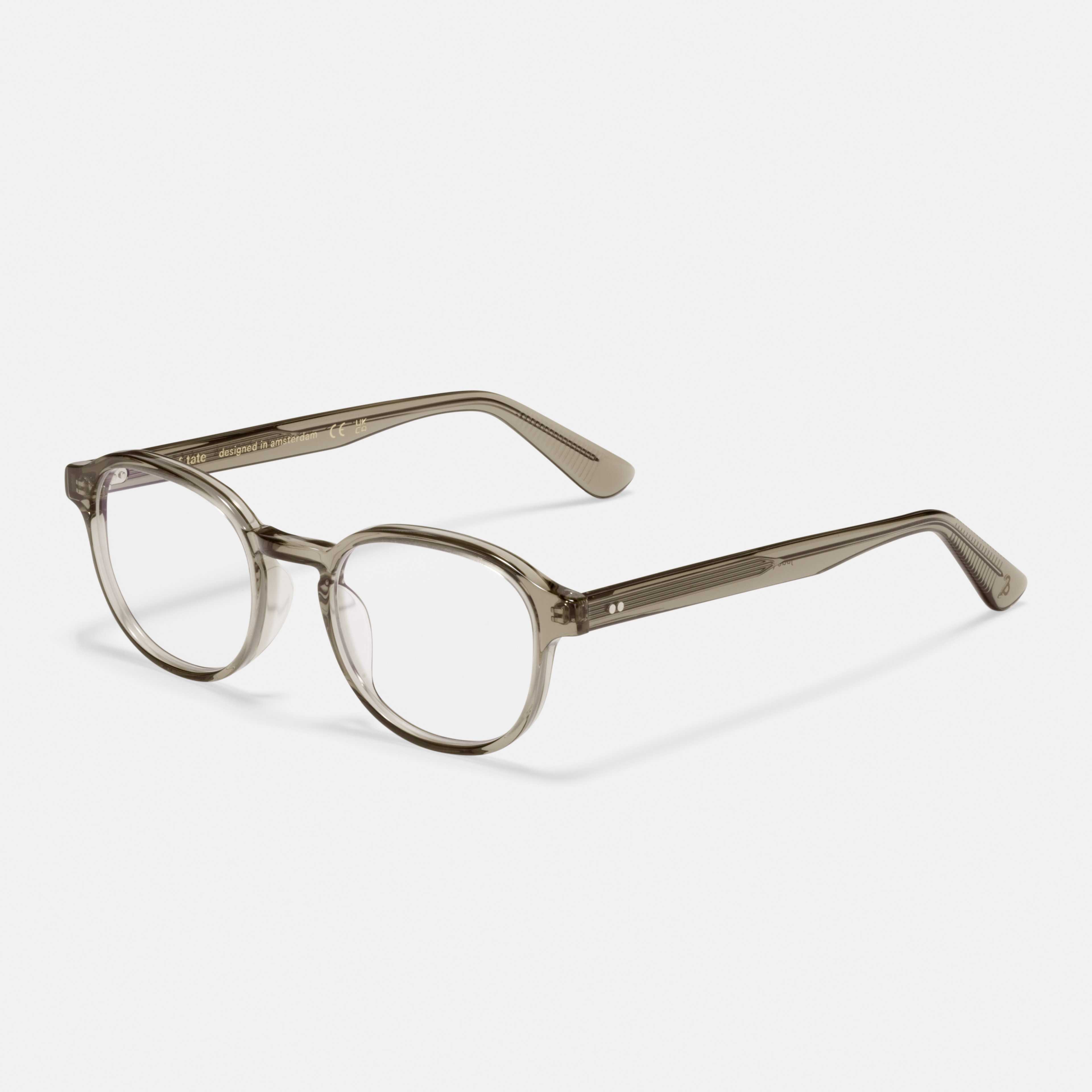 Ace & Tate Glasses | Round Acetate in Grey